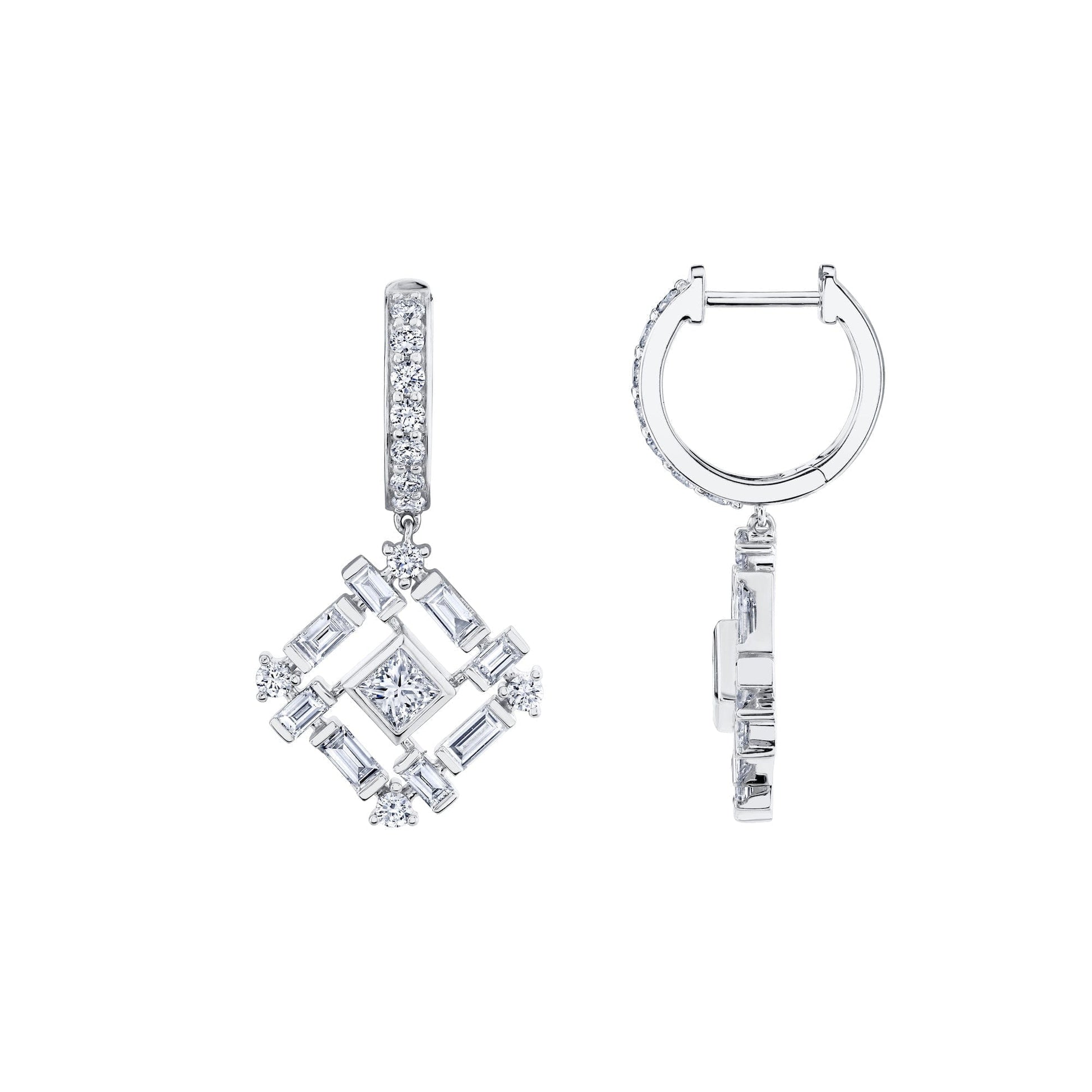 Montage Baguette Drop Earrings