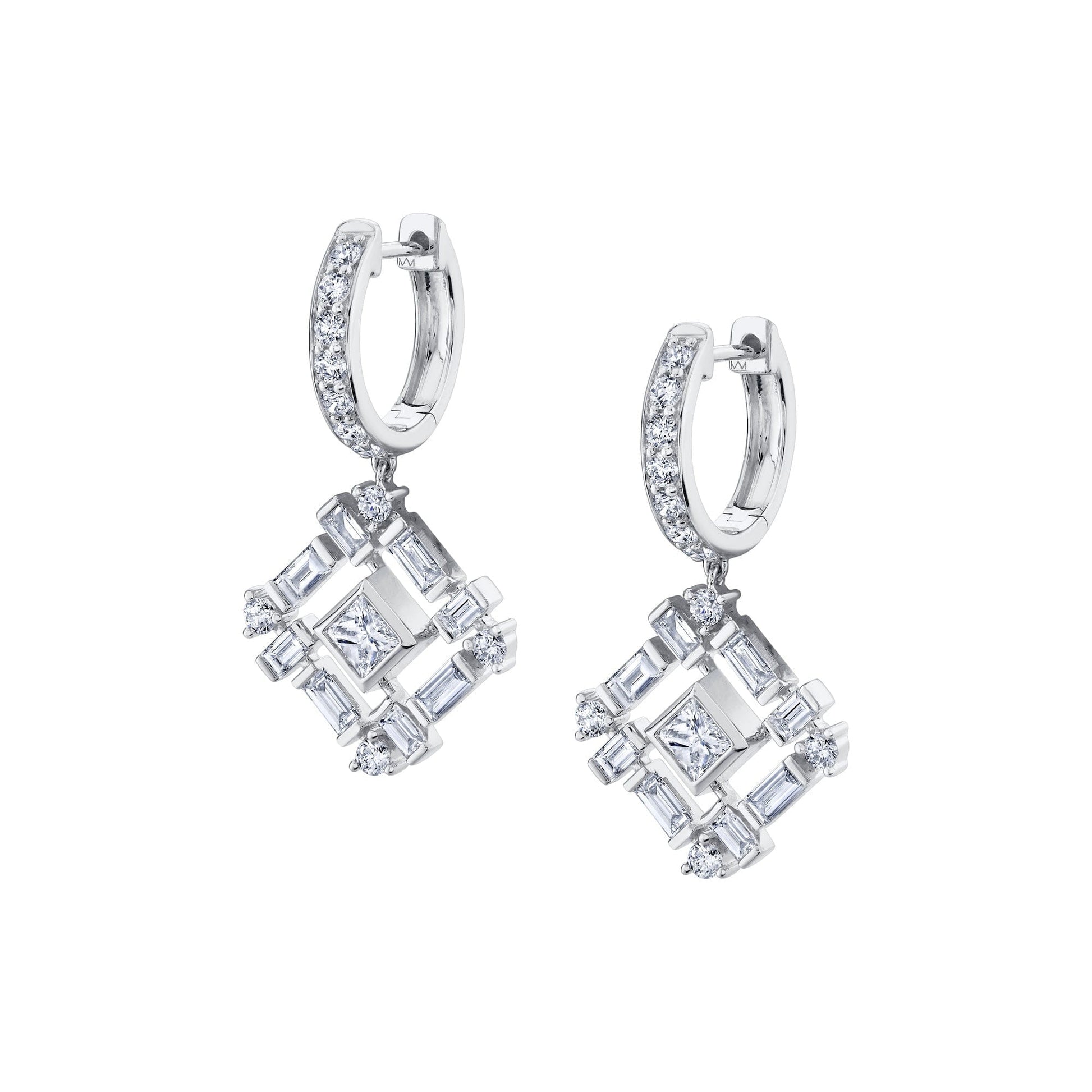 Montage Baguette Drop Earrings