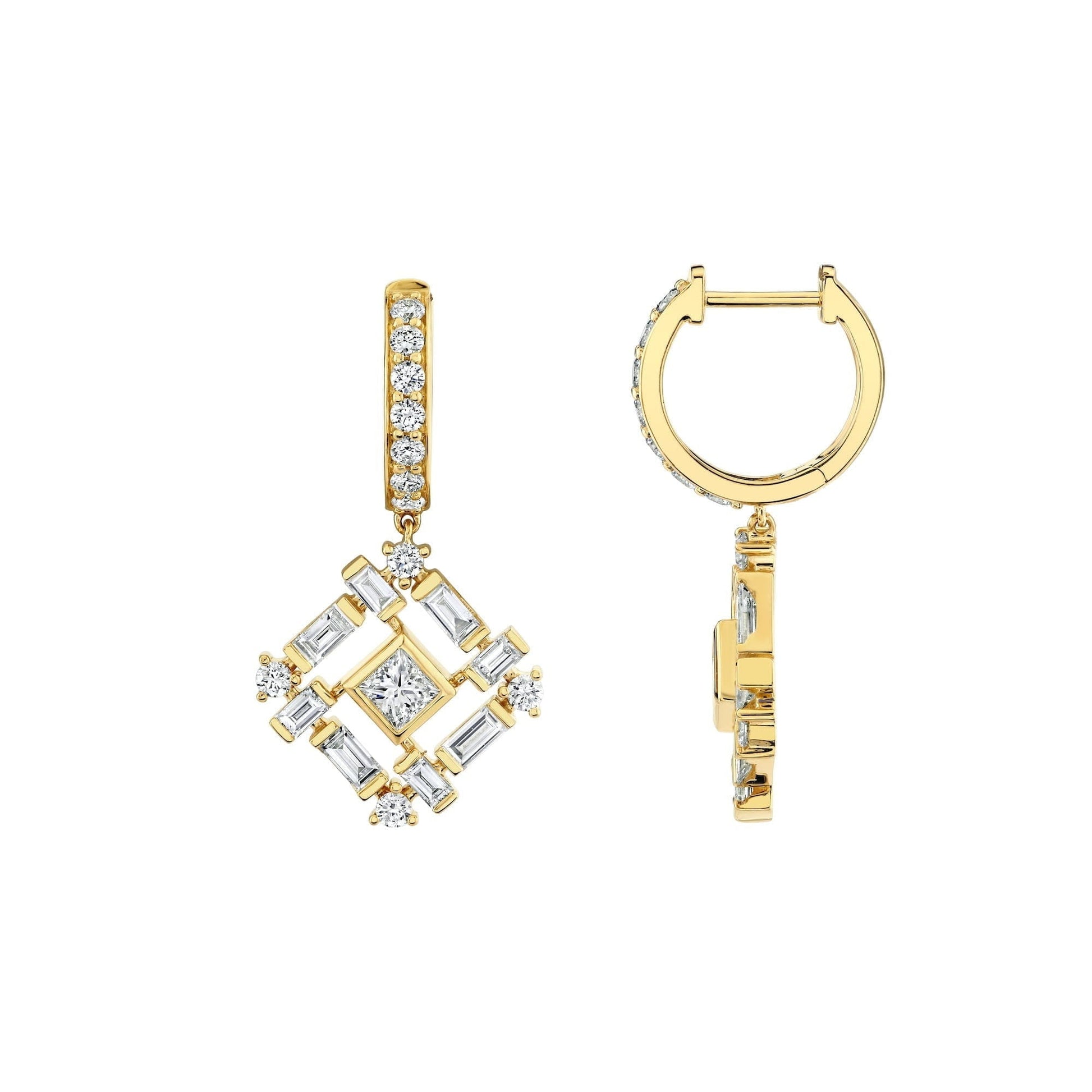 Montage Baguette Drop Earrings