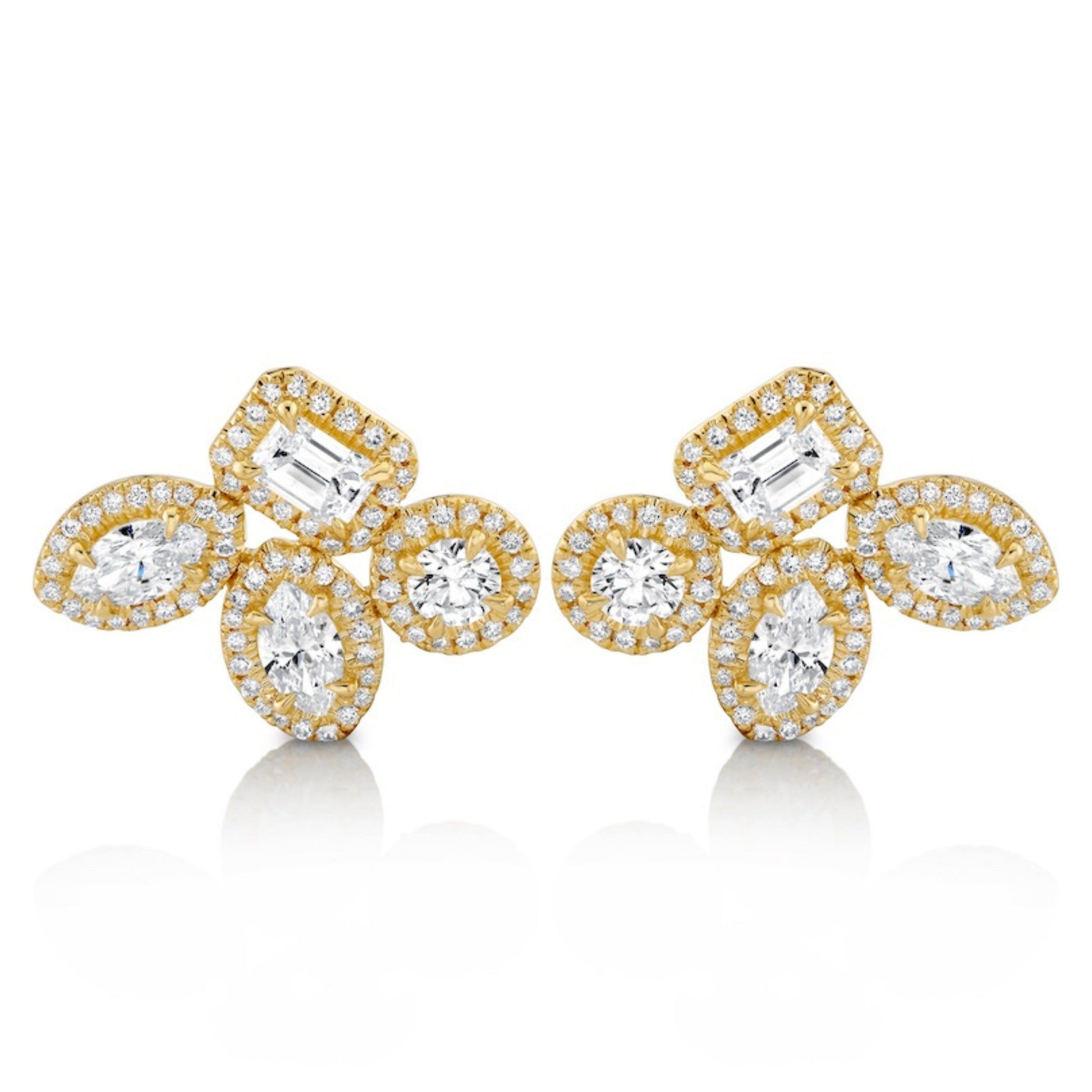 Montage Cluster Stud Halo Earrings