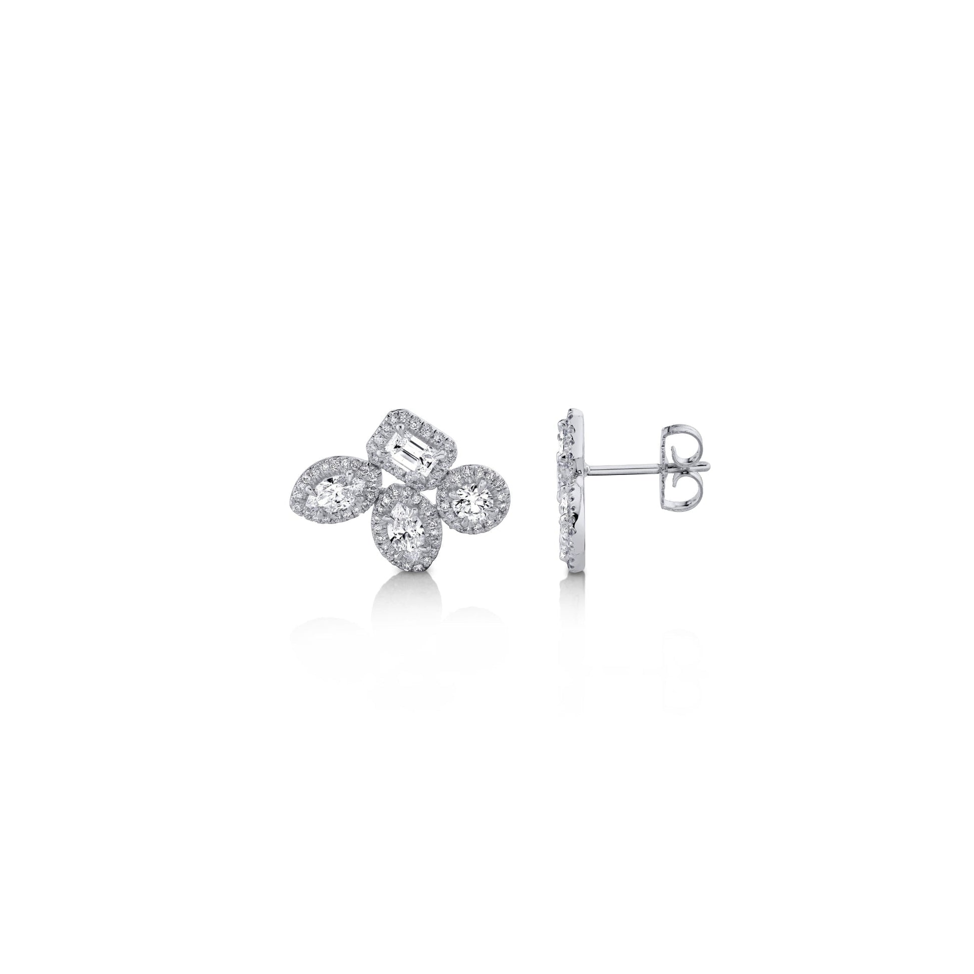 Montage Cluster Stud Halo Earrings