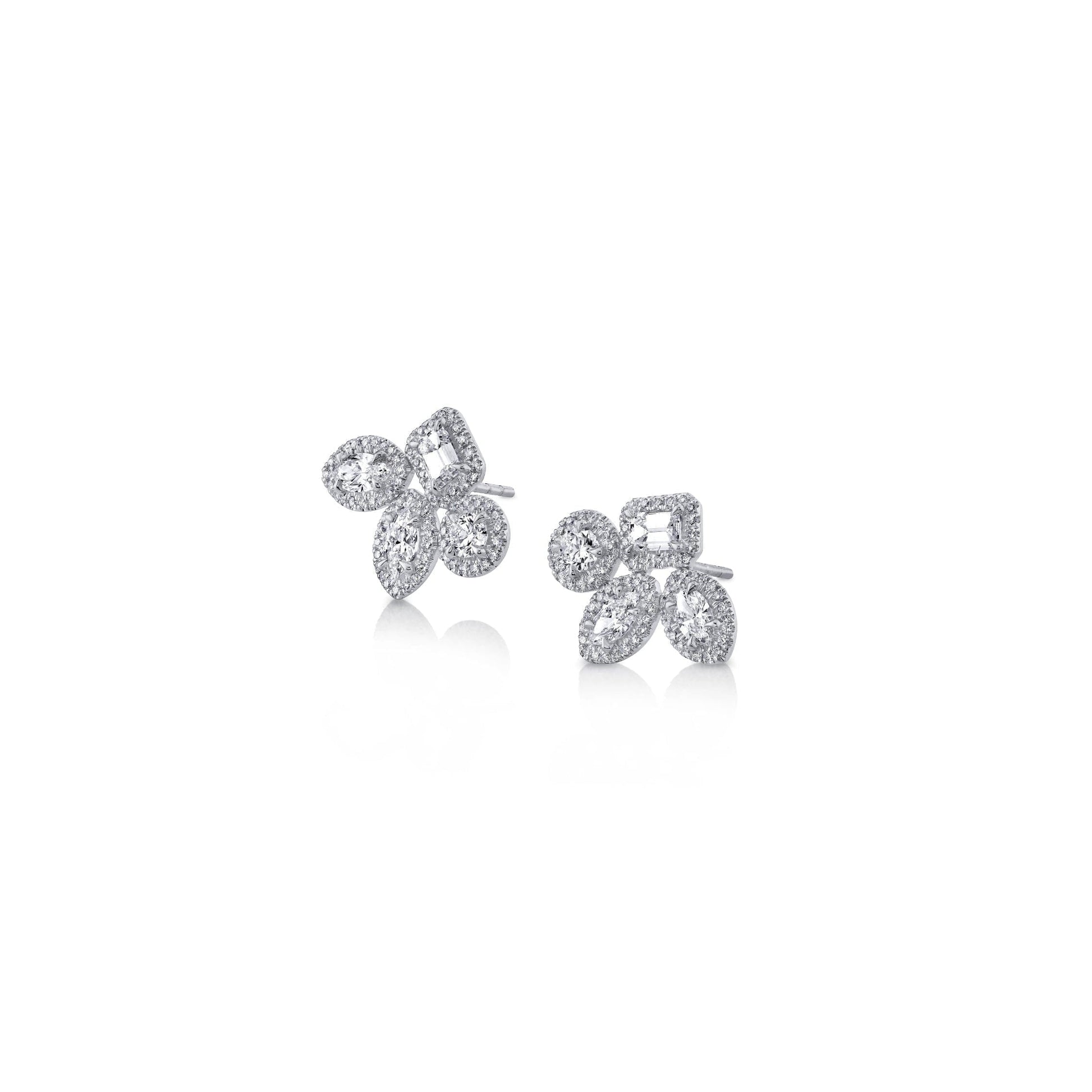 Montage Cluster Stud Halo Earrings