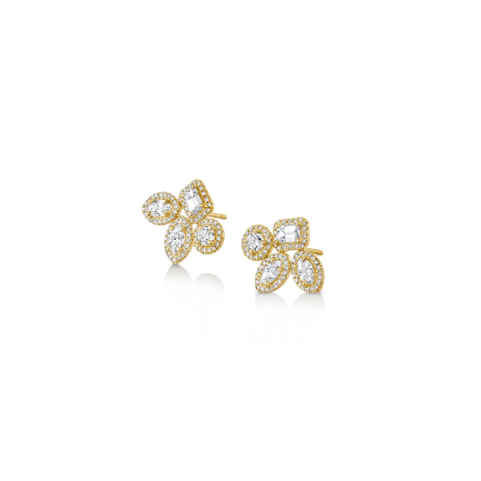Montage Cluster Stud Halo Earrings