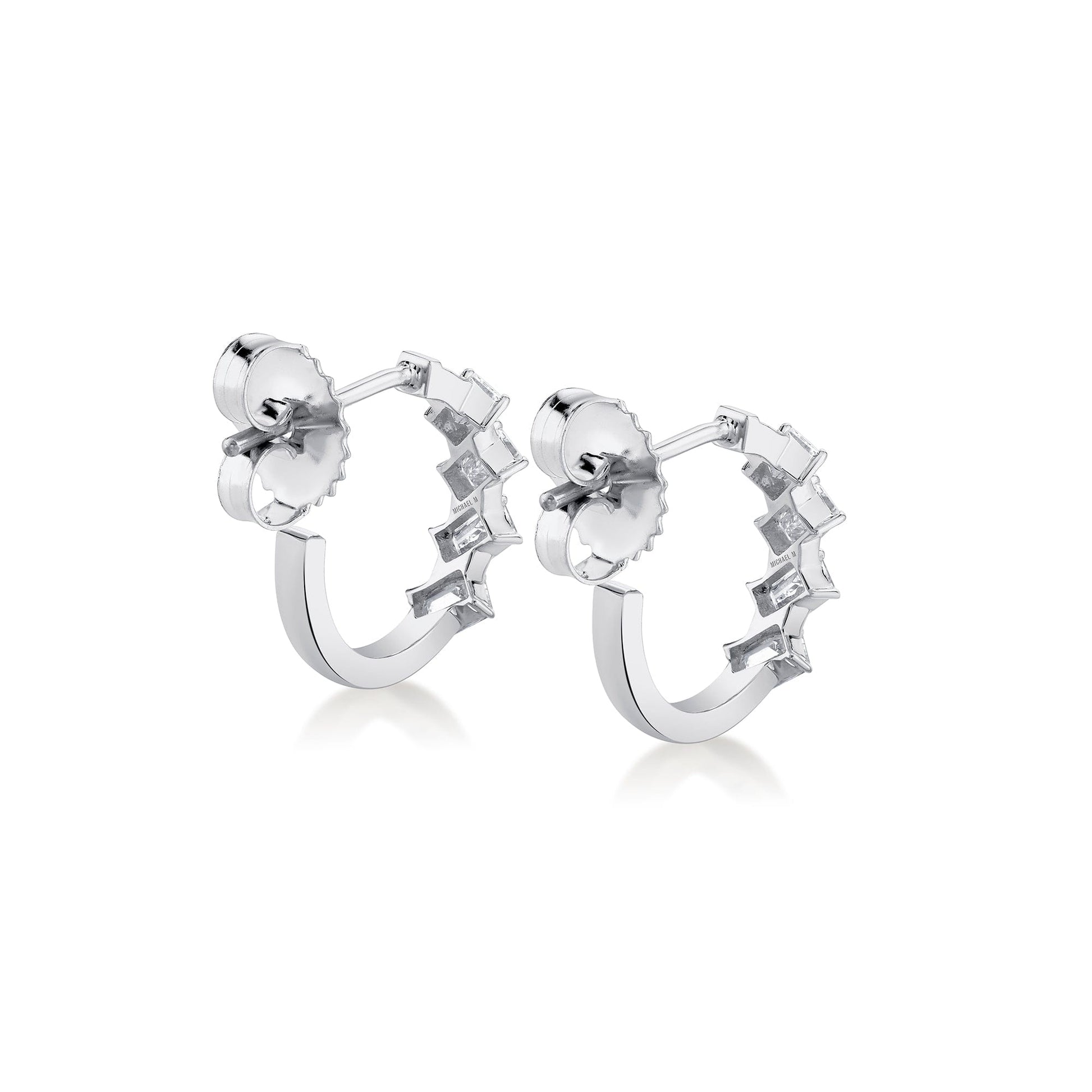 Mini Montage Emerald Cut Diamond Hoops
