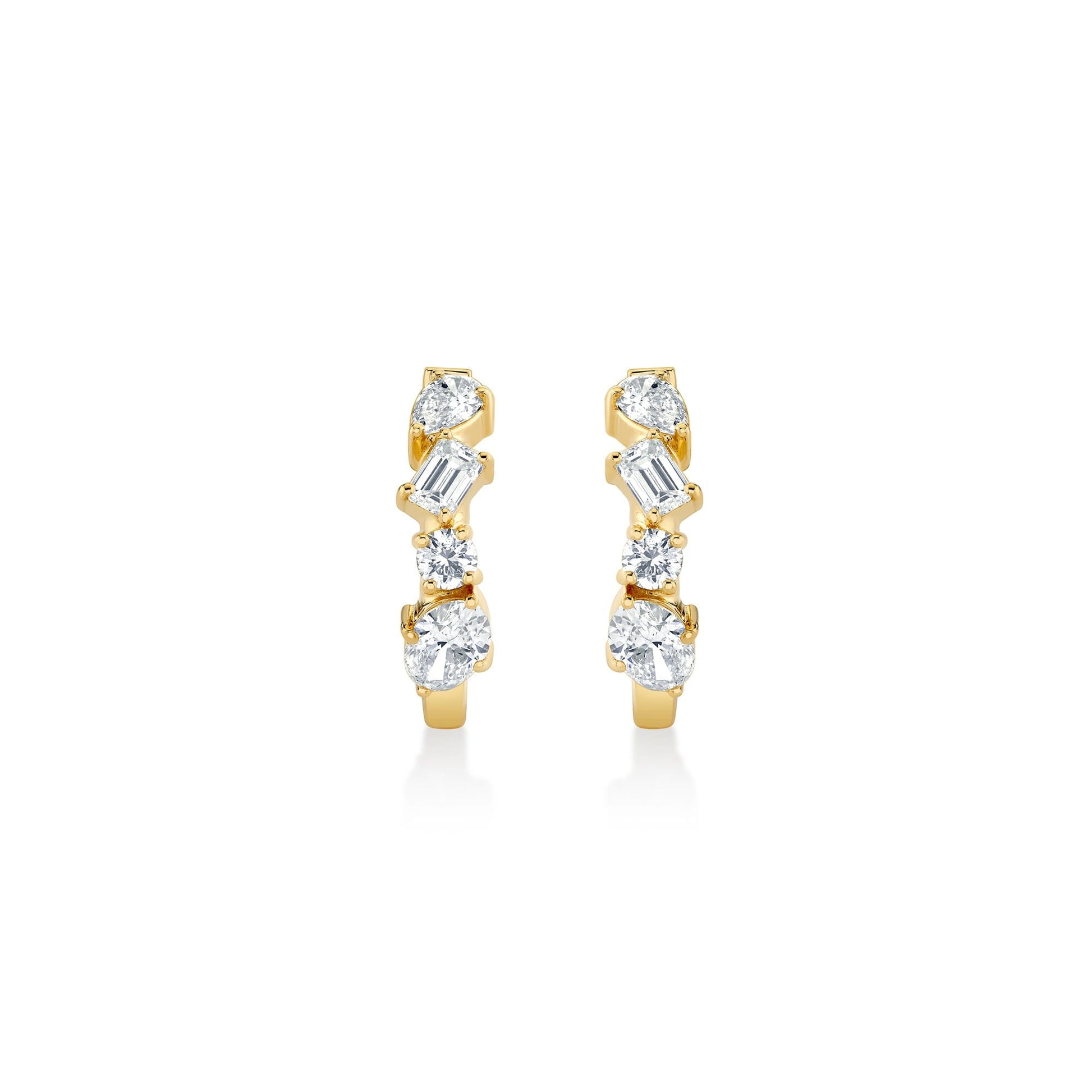 Mini Montage Mixed Cut Diamond Hoops