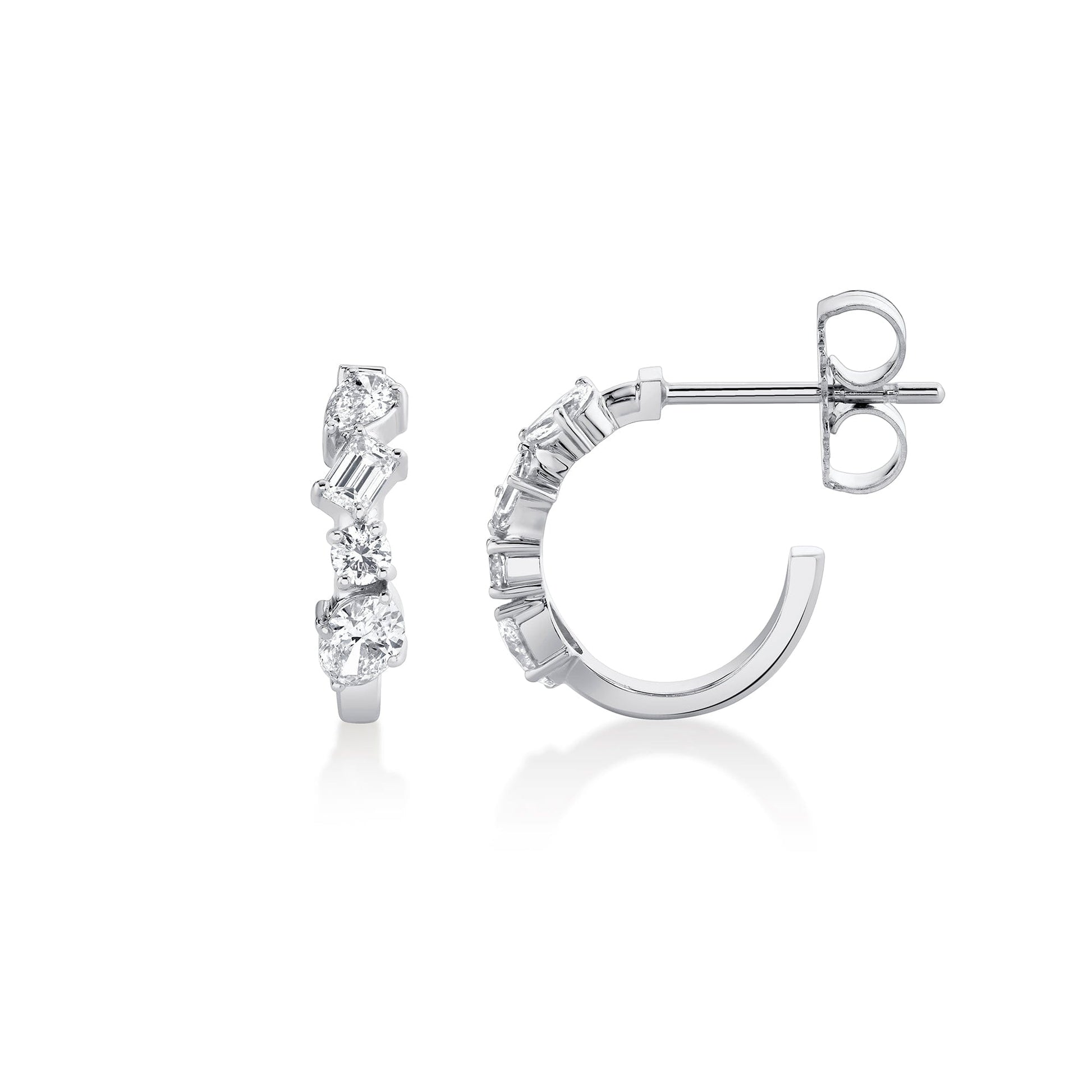 Mini Montage Mixed Cut Diamond Hoops