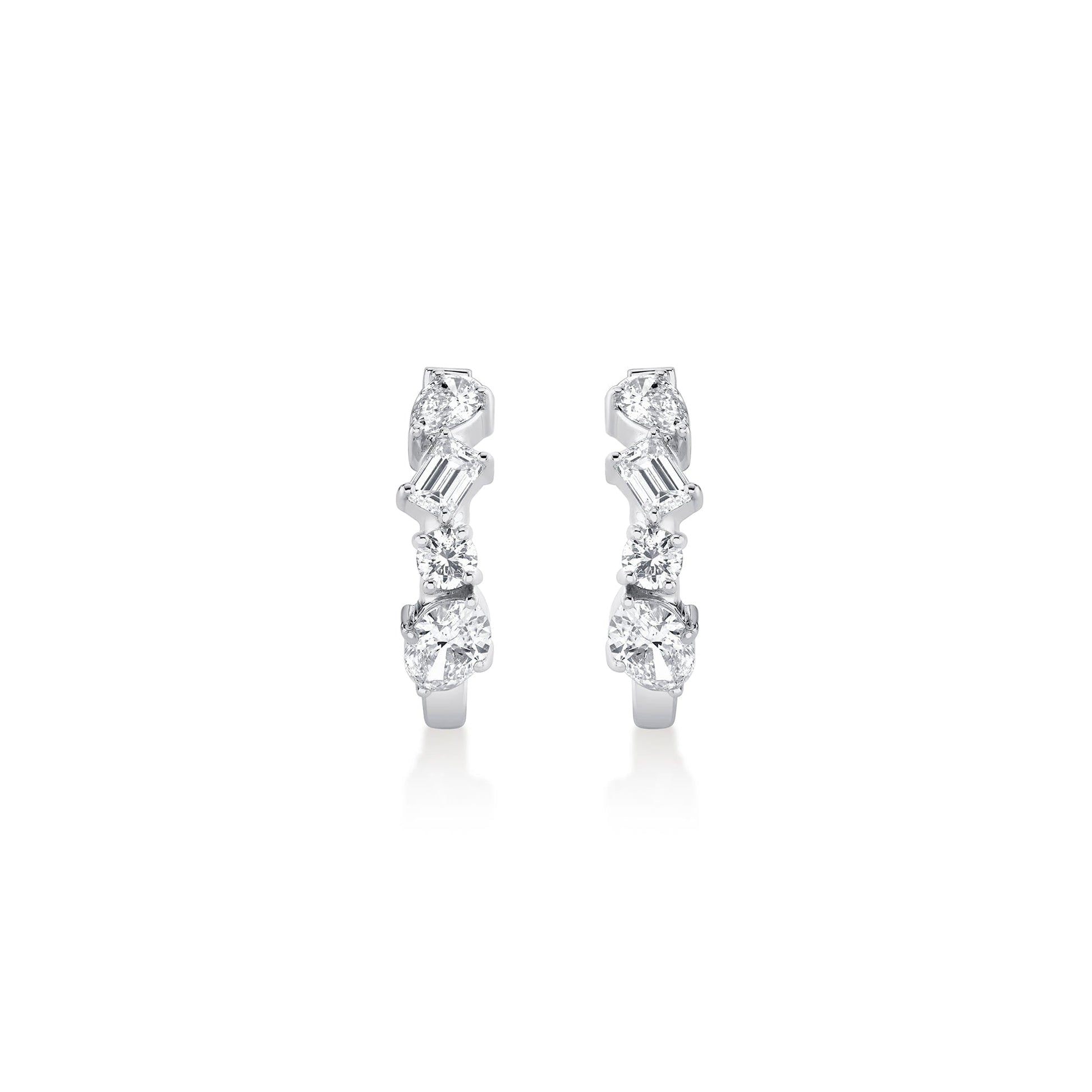 Mini Montage Mixed Cut Diamond Hoops