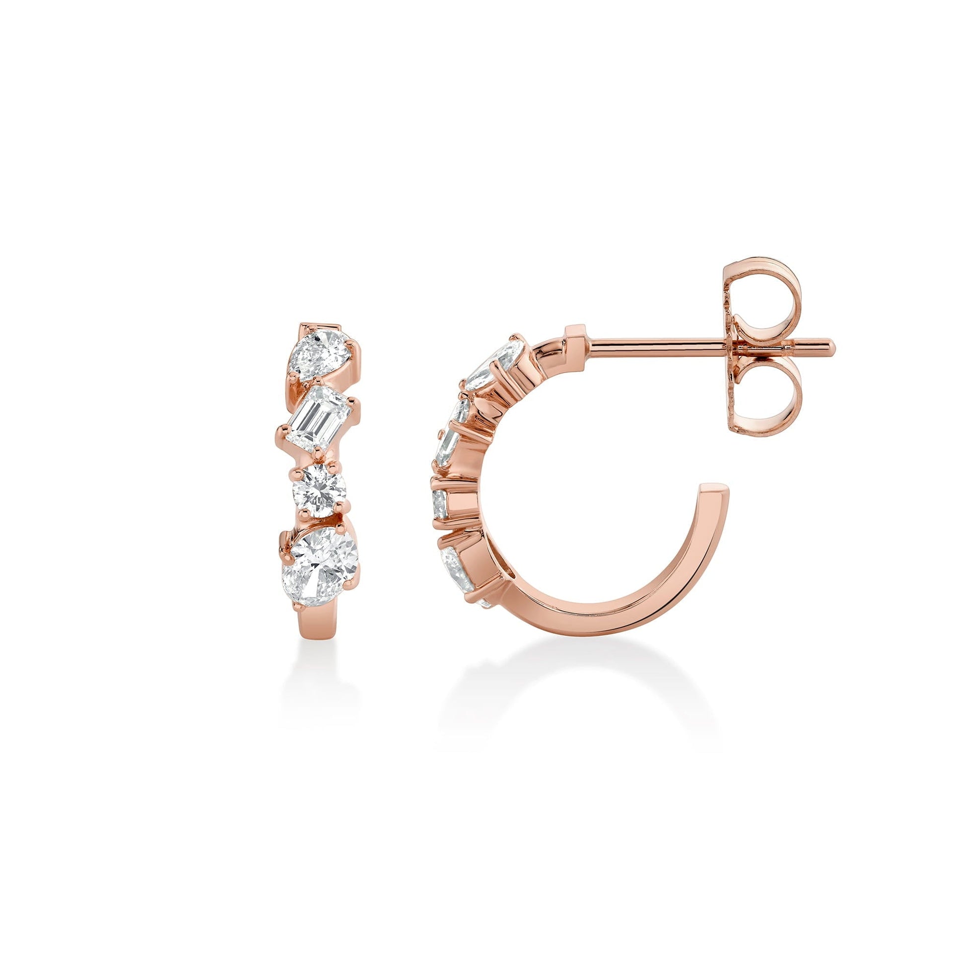 Mini Montage Mixed Cut Diamond Hoops