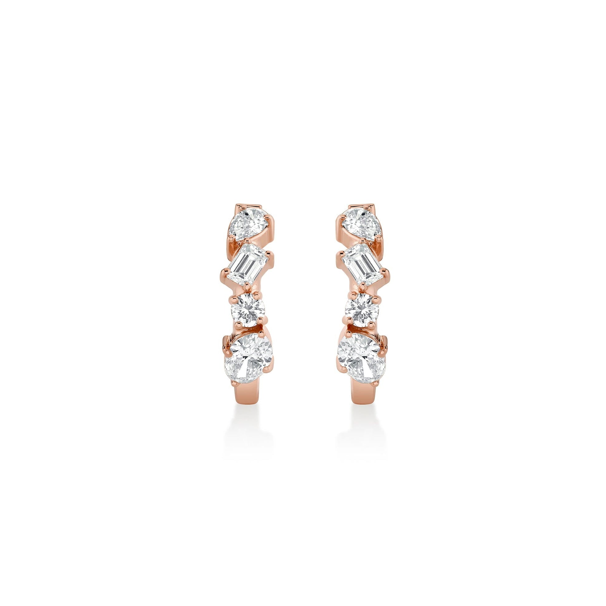 Mini Montage Mixed Cut Diamond Hoops