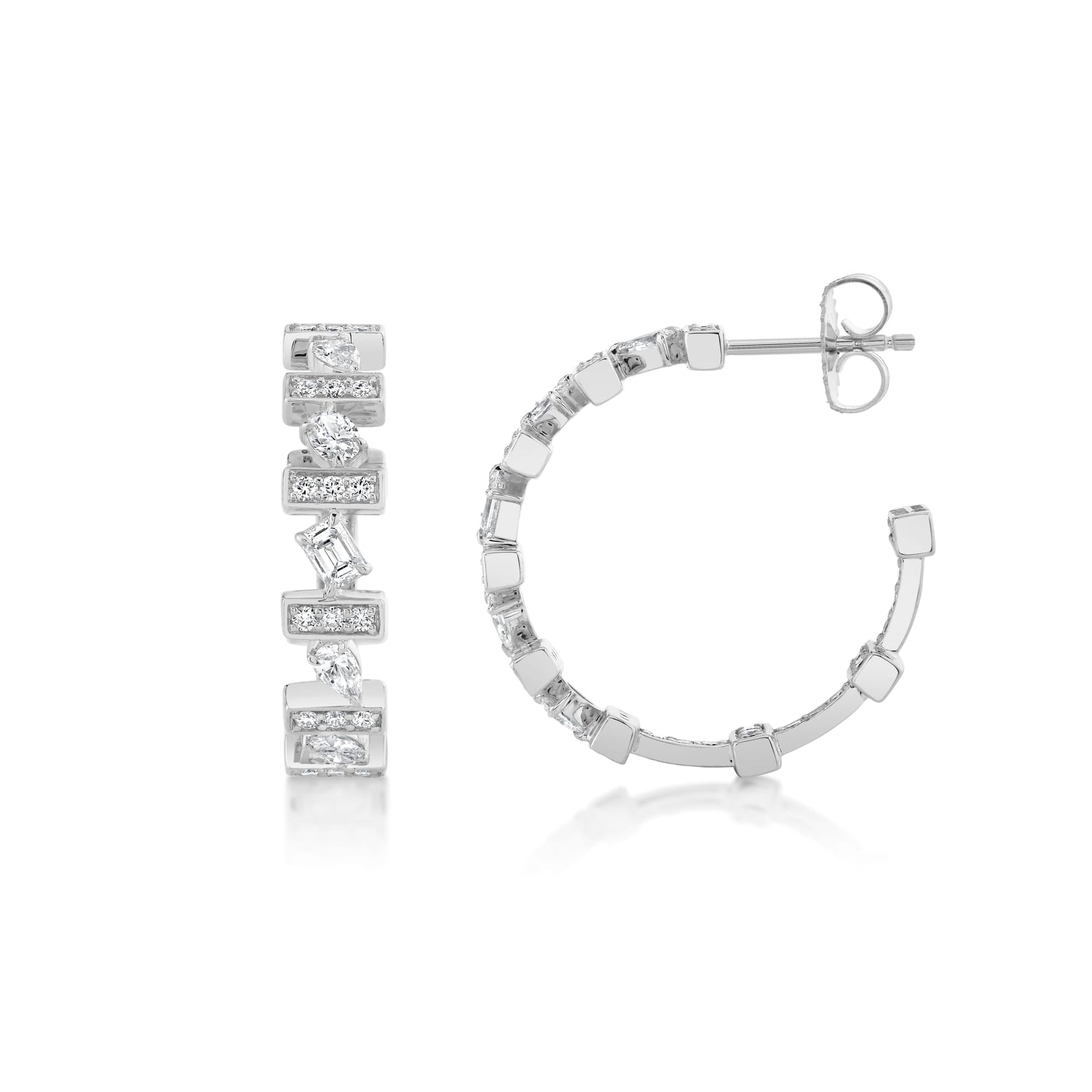 Montage Mixed-Cut Pavé Bar Earrings
