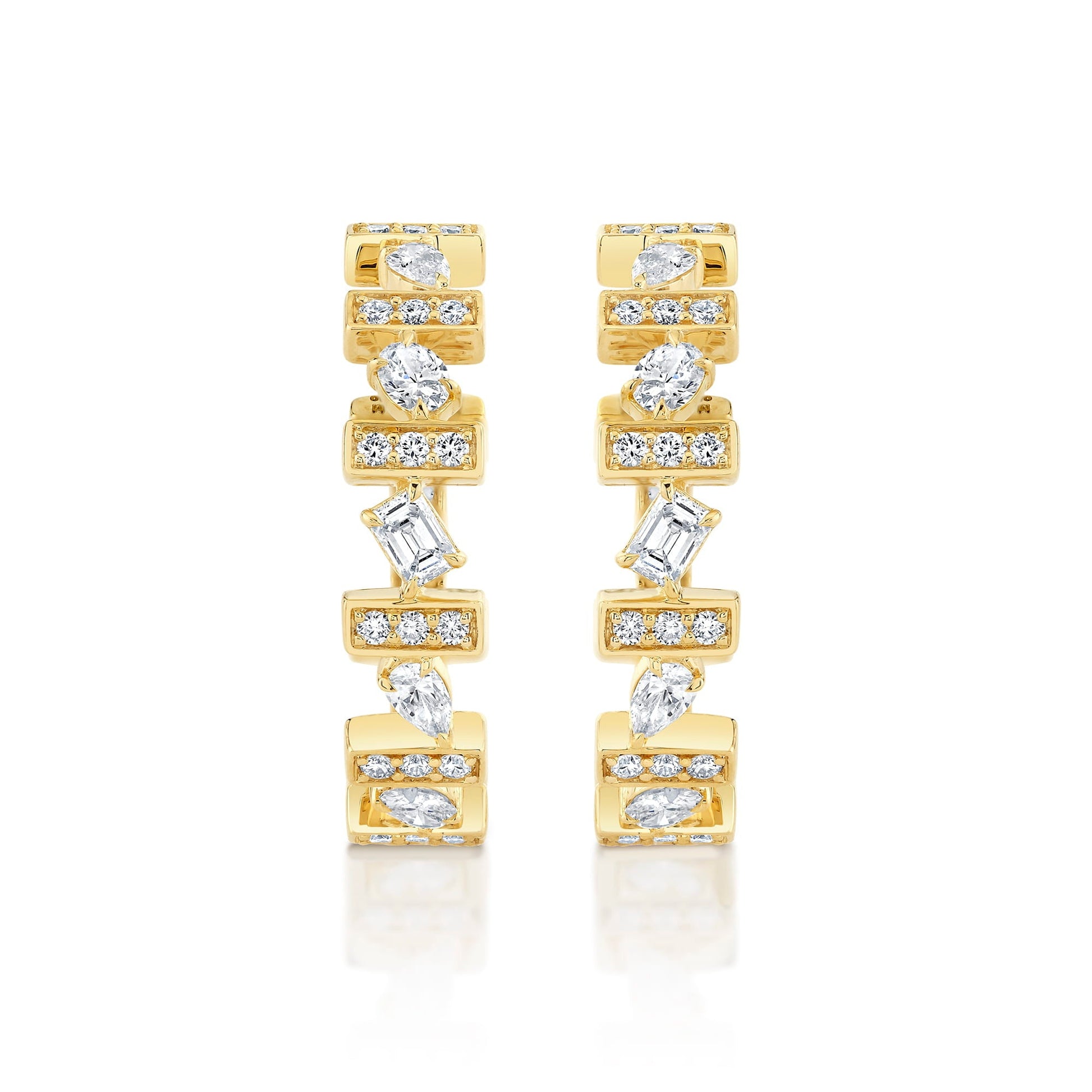 Montage Mixed-Cut Pavé Bar Earrings