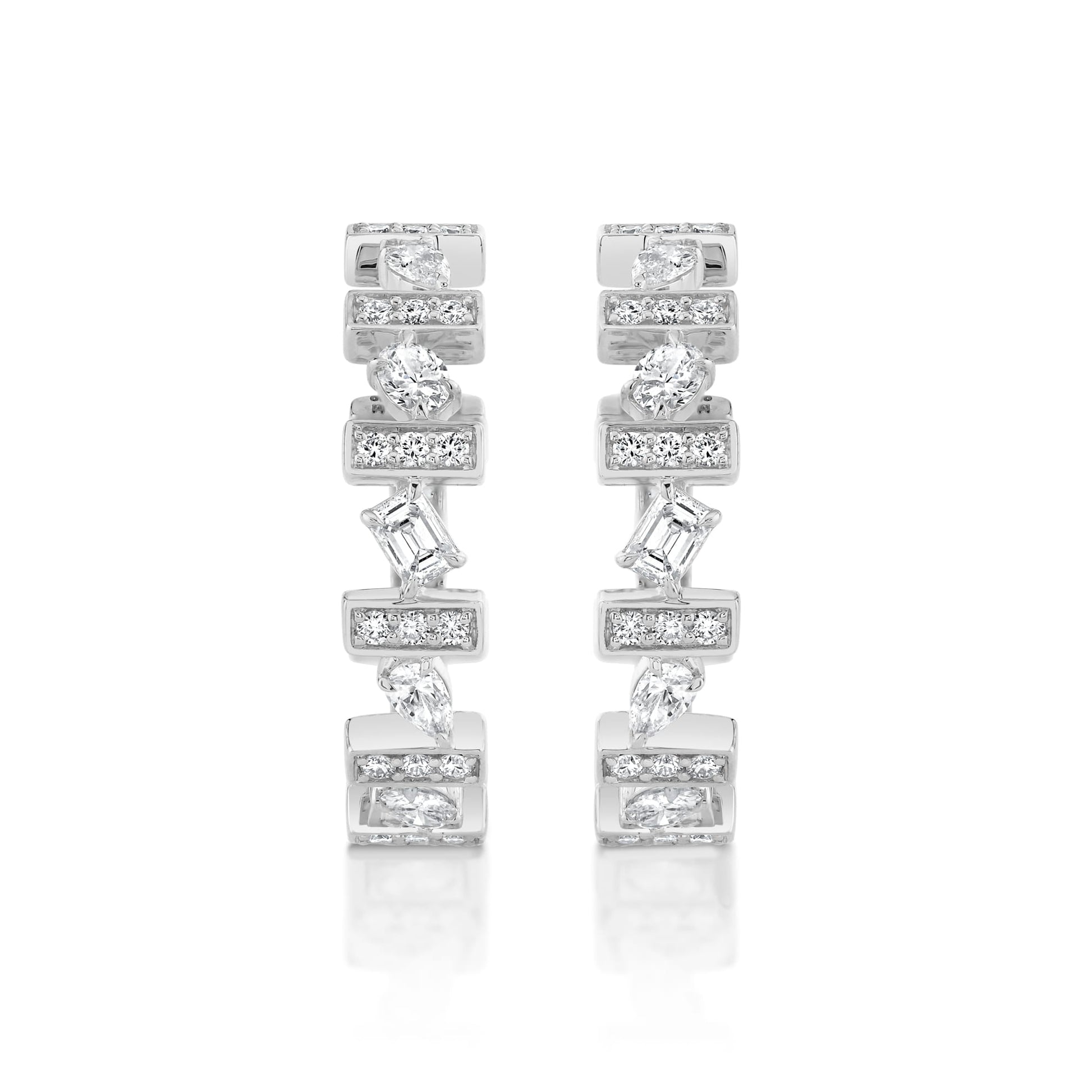Montage Mixed-Cut Pavé Bar Earrings