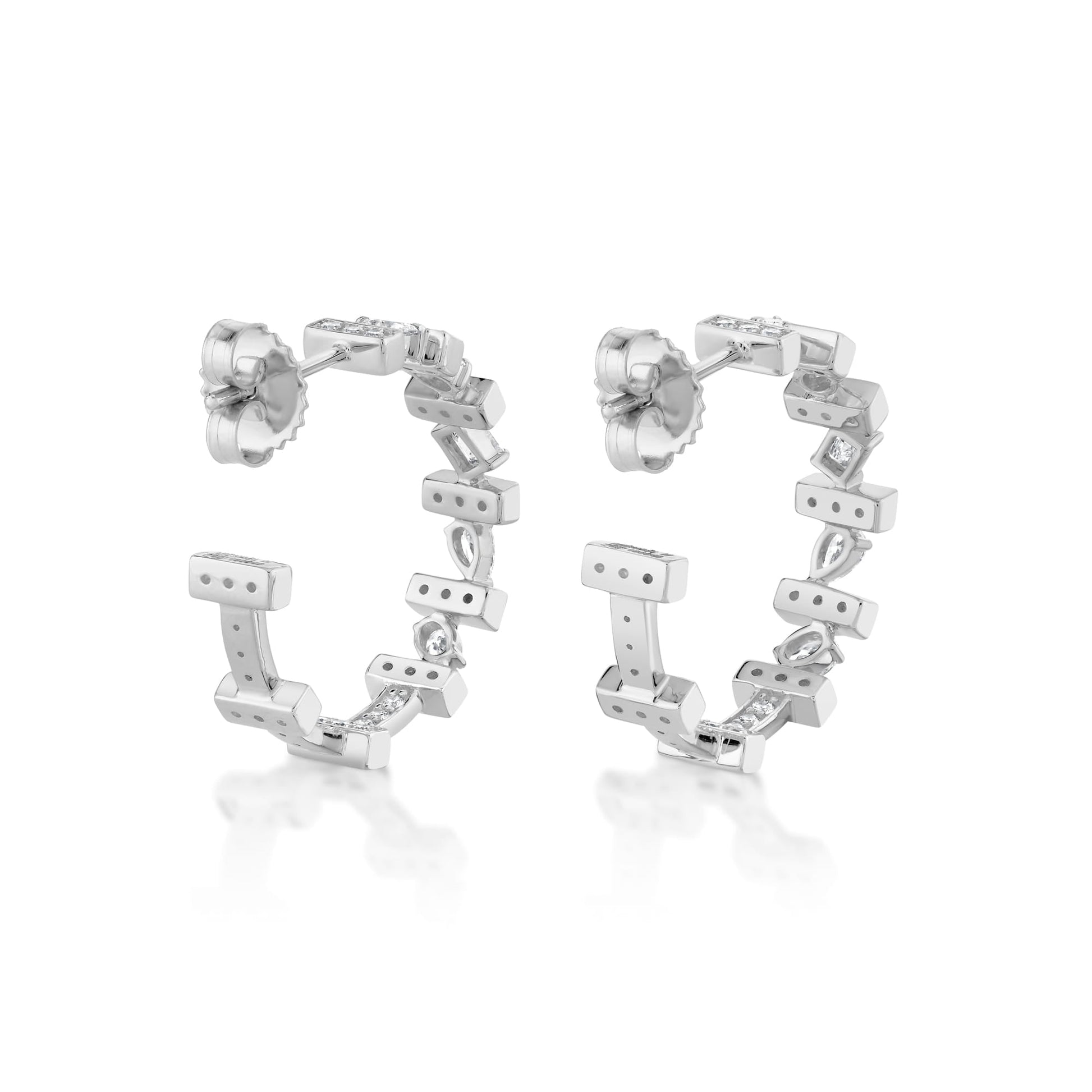 Montage Mixed-Cut Pavé Bar Earrings