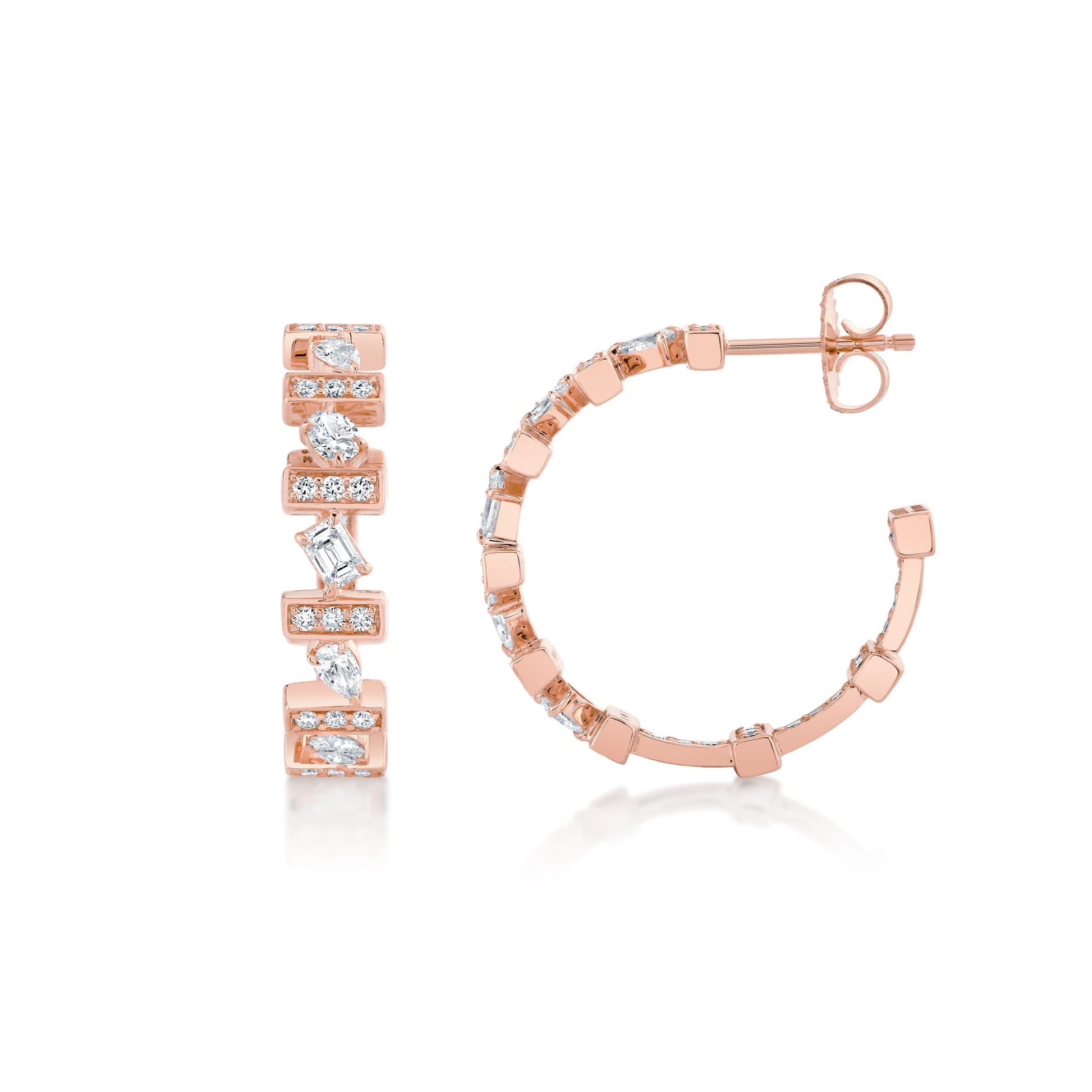 Montage Mixed-Cut Pavé Bar Earrings