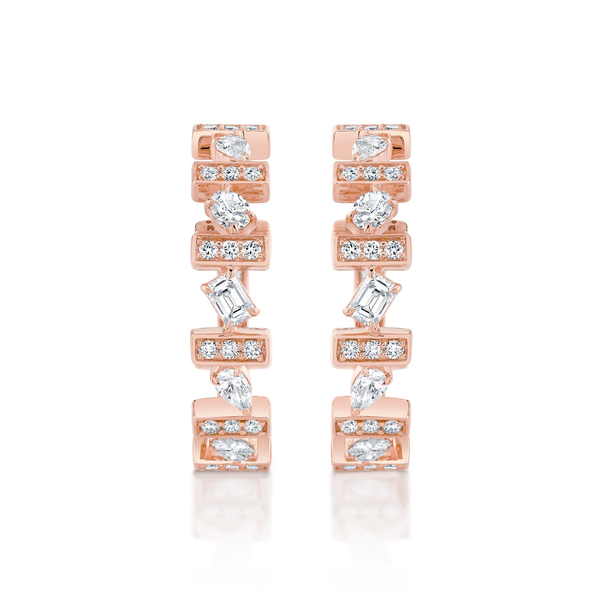 Montage Mixed-Cut Pavé Bar Earrings