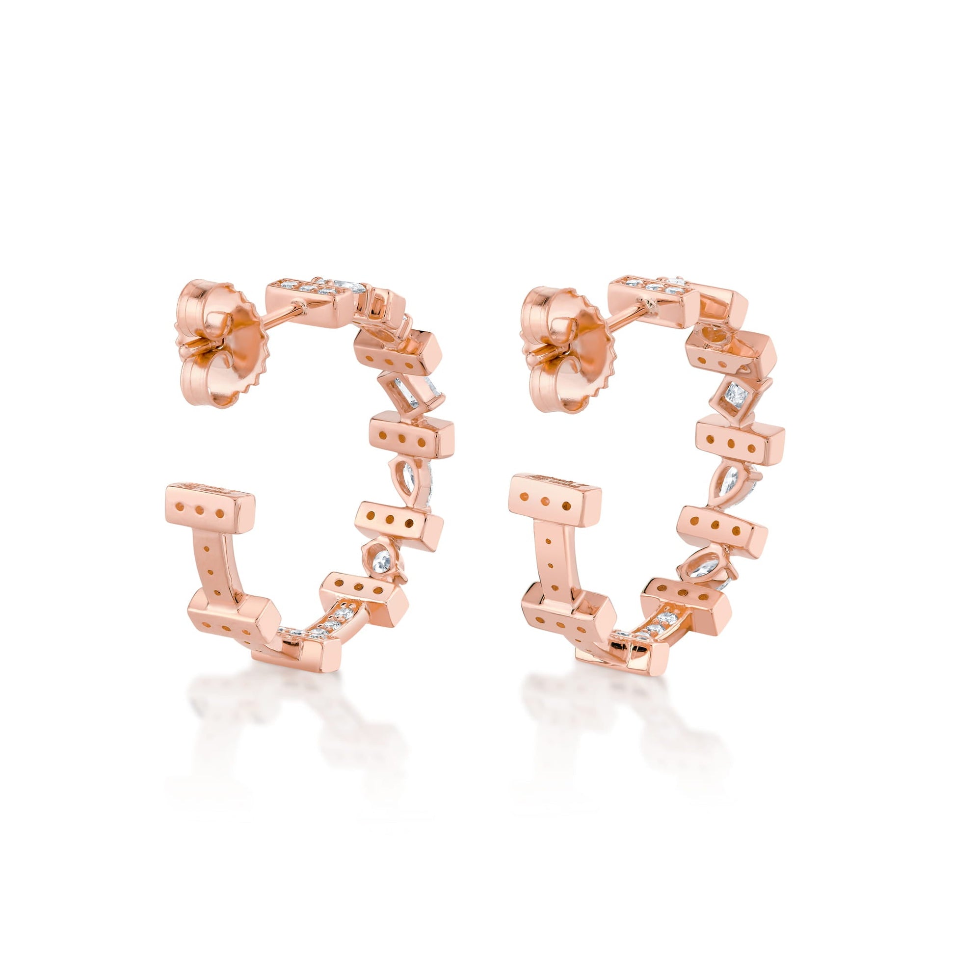 Montage Mixed-Cut Pavé Bar Earrings