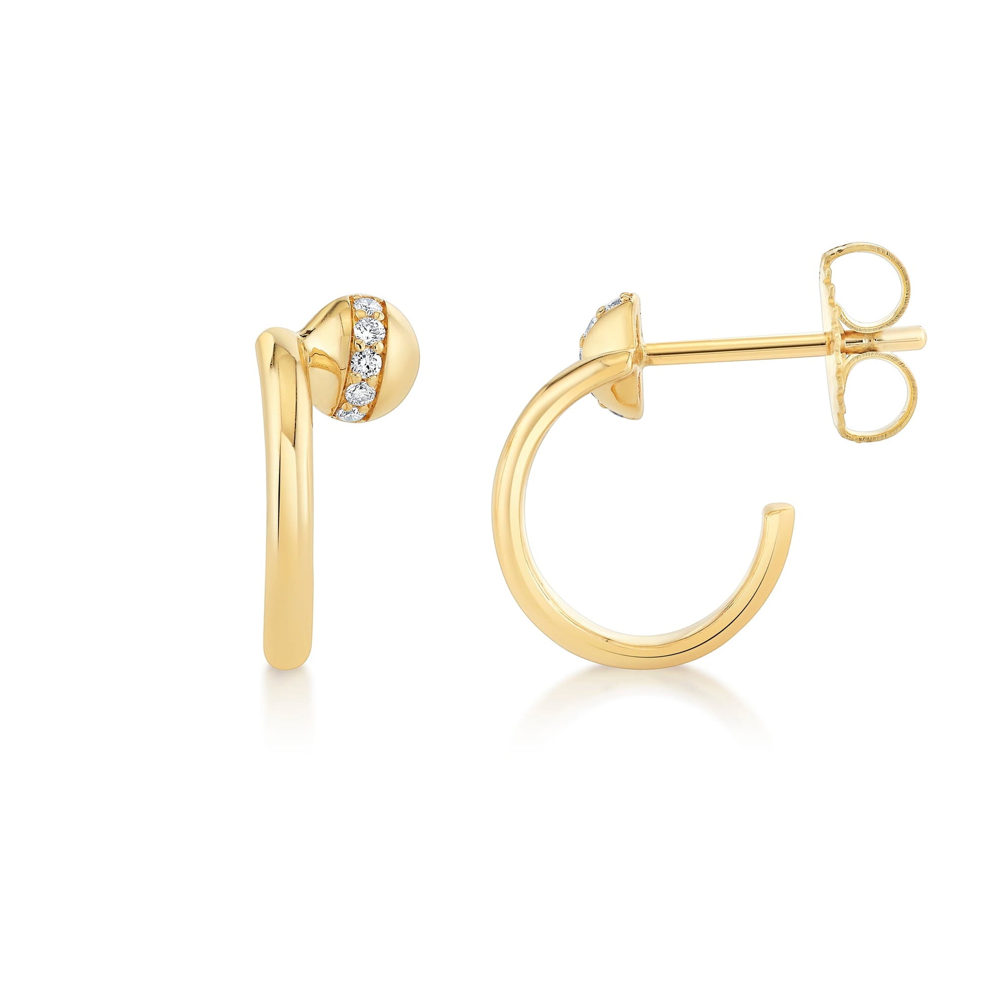Orb Bypass Hoop Earrings