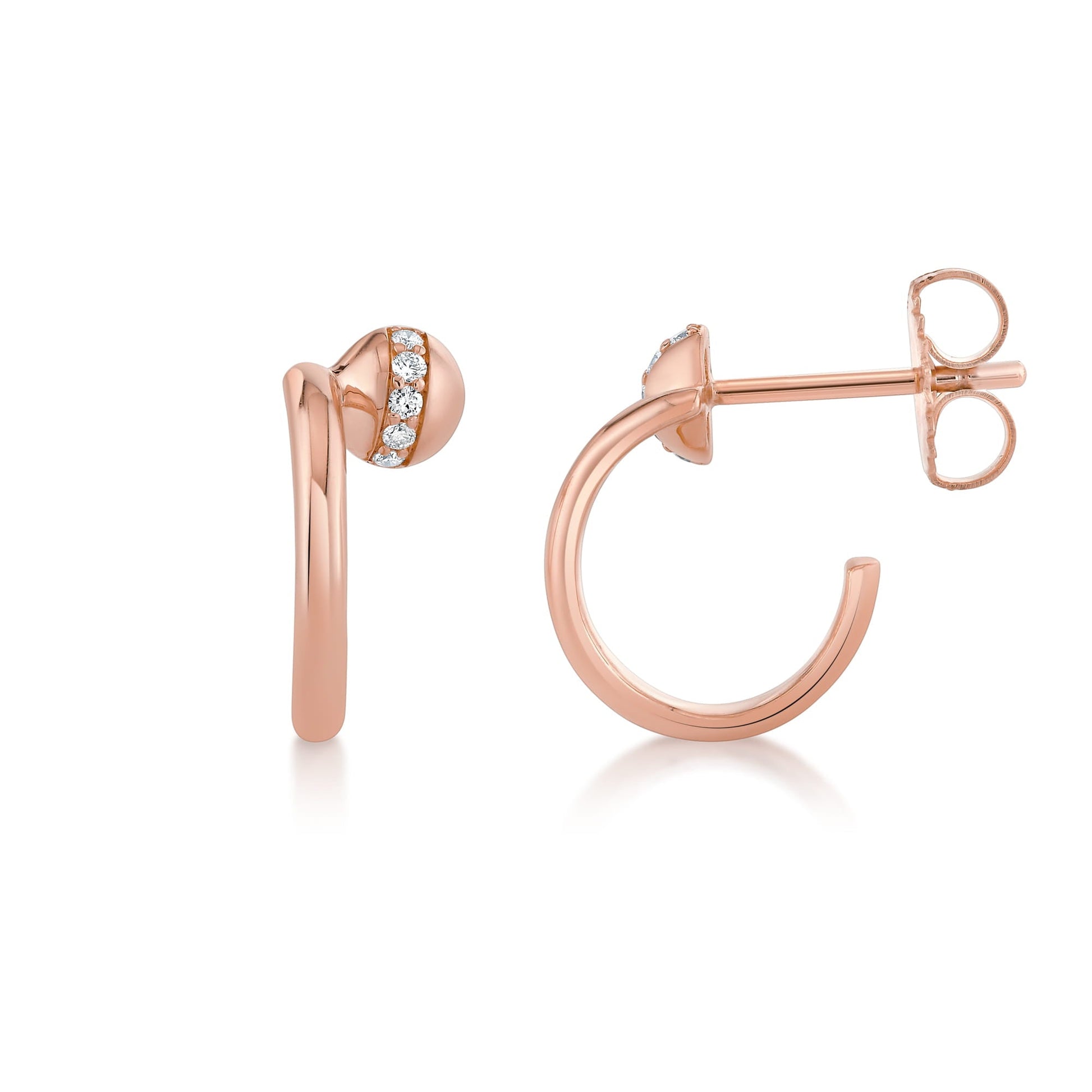 Orb Bypass Hoop Earrings