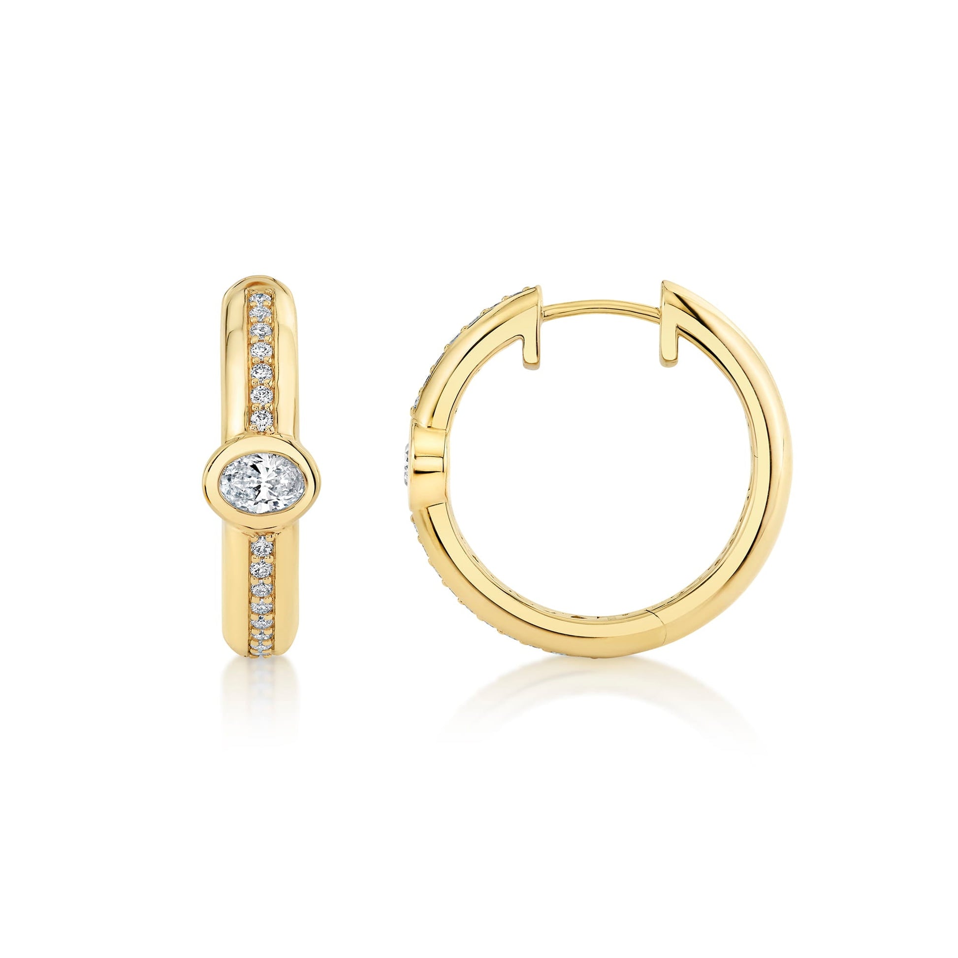 Orb Pavé Bezel Hoop Earrings