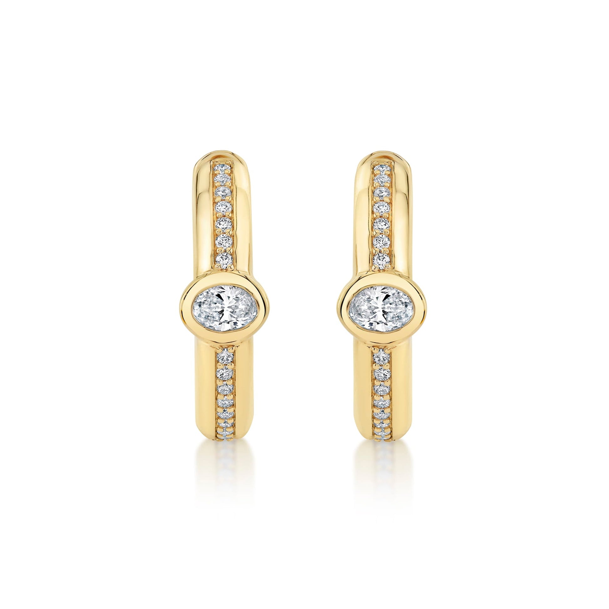 Orb Pavé Bezel Hoop Earrings