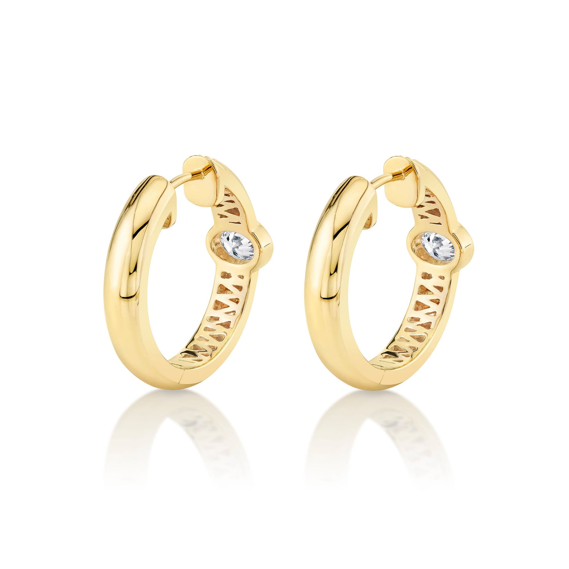 Orb Pavé Bezel Hoop Earrings