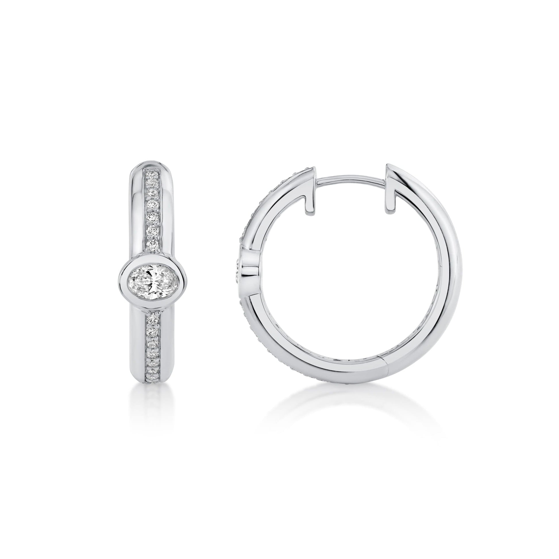 Orb Pavé Bezel Hoop Earrings