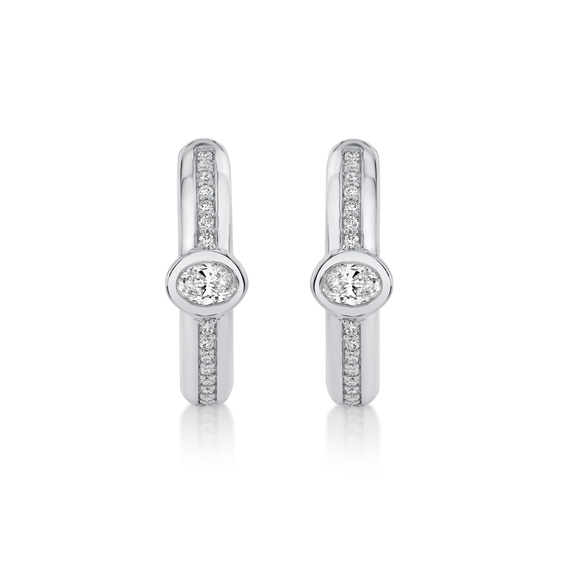 Orb Pavé Bezel Hoop Earrings