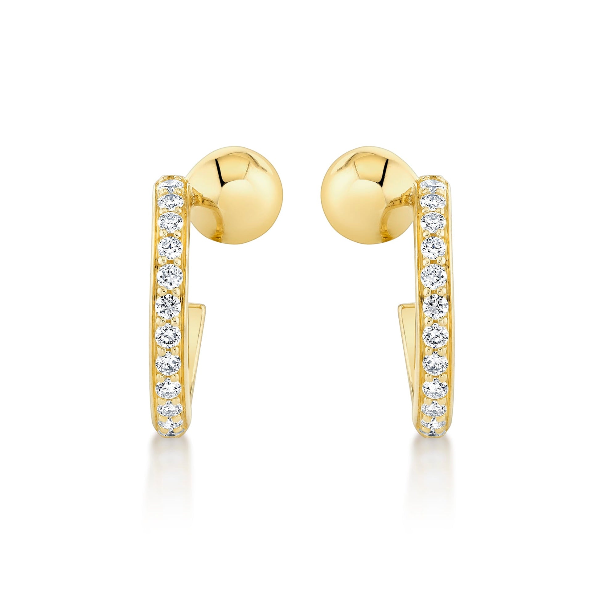 Orb Pavé Bypass Hoop Earrings