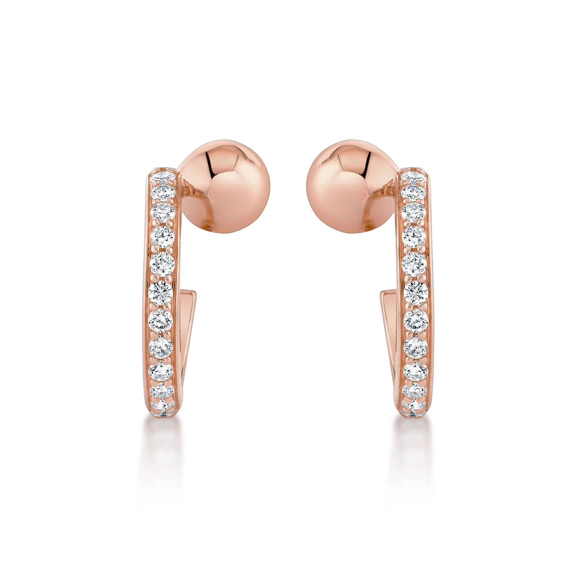 Orb Pavé Bypass Hoop Earrings