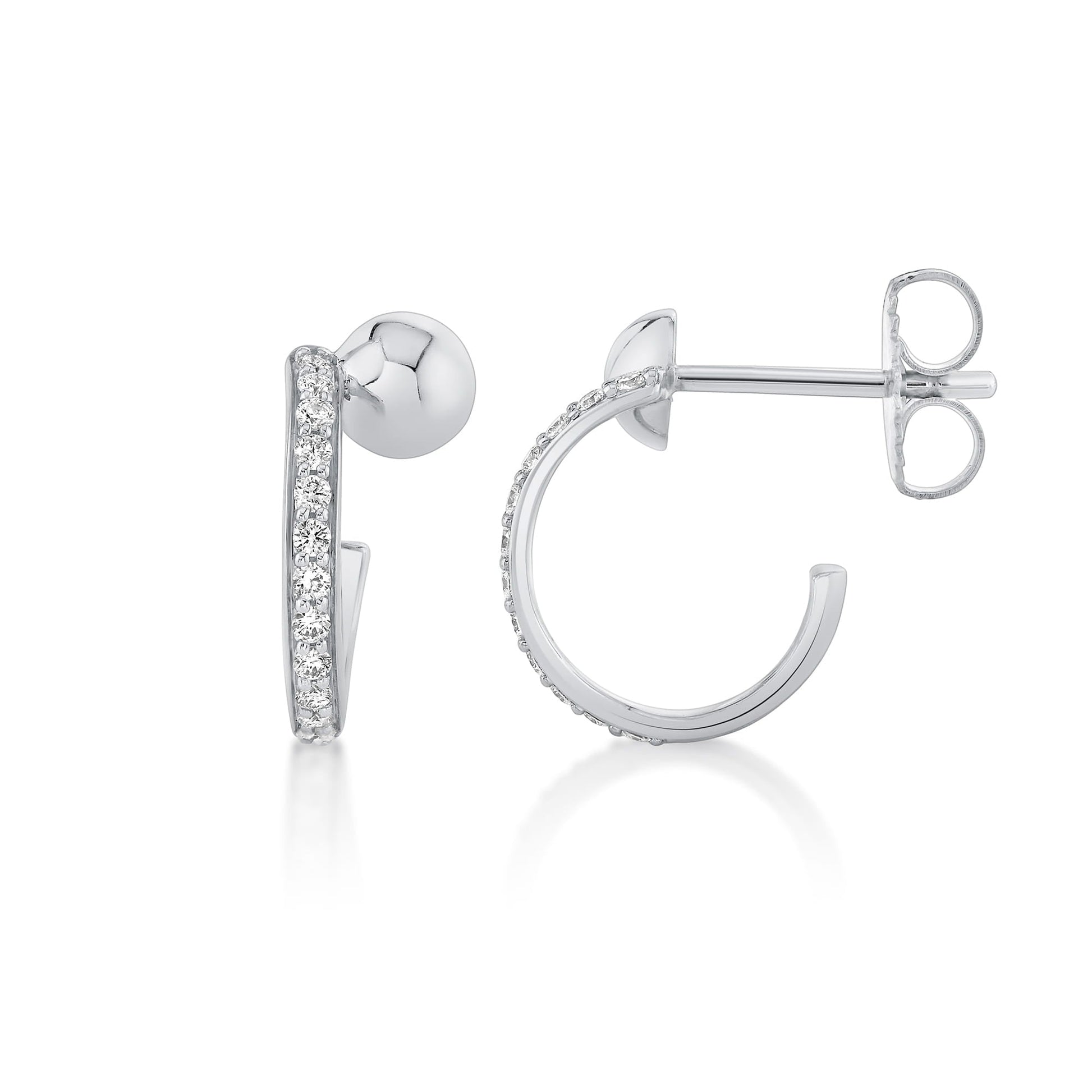 Orb Pavé Bypass Hoop Earrings