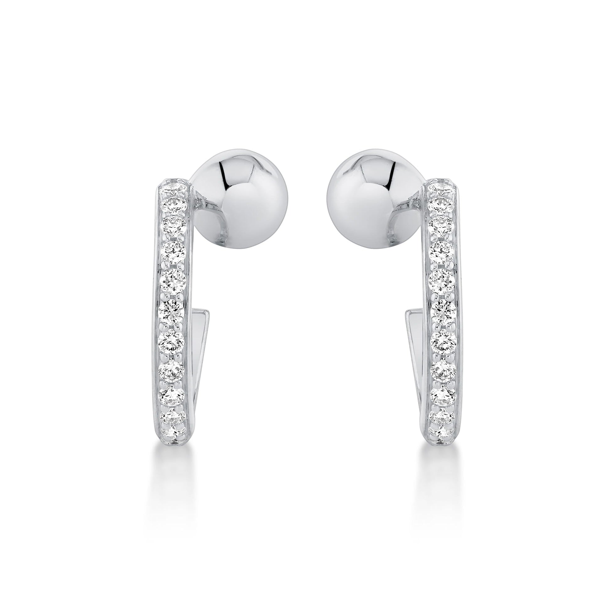 Orb Pavé Bypass Hoop Earrings
