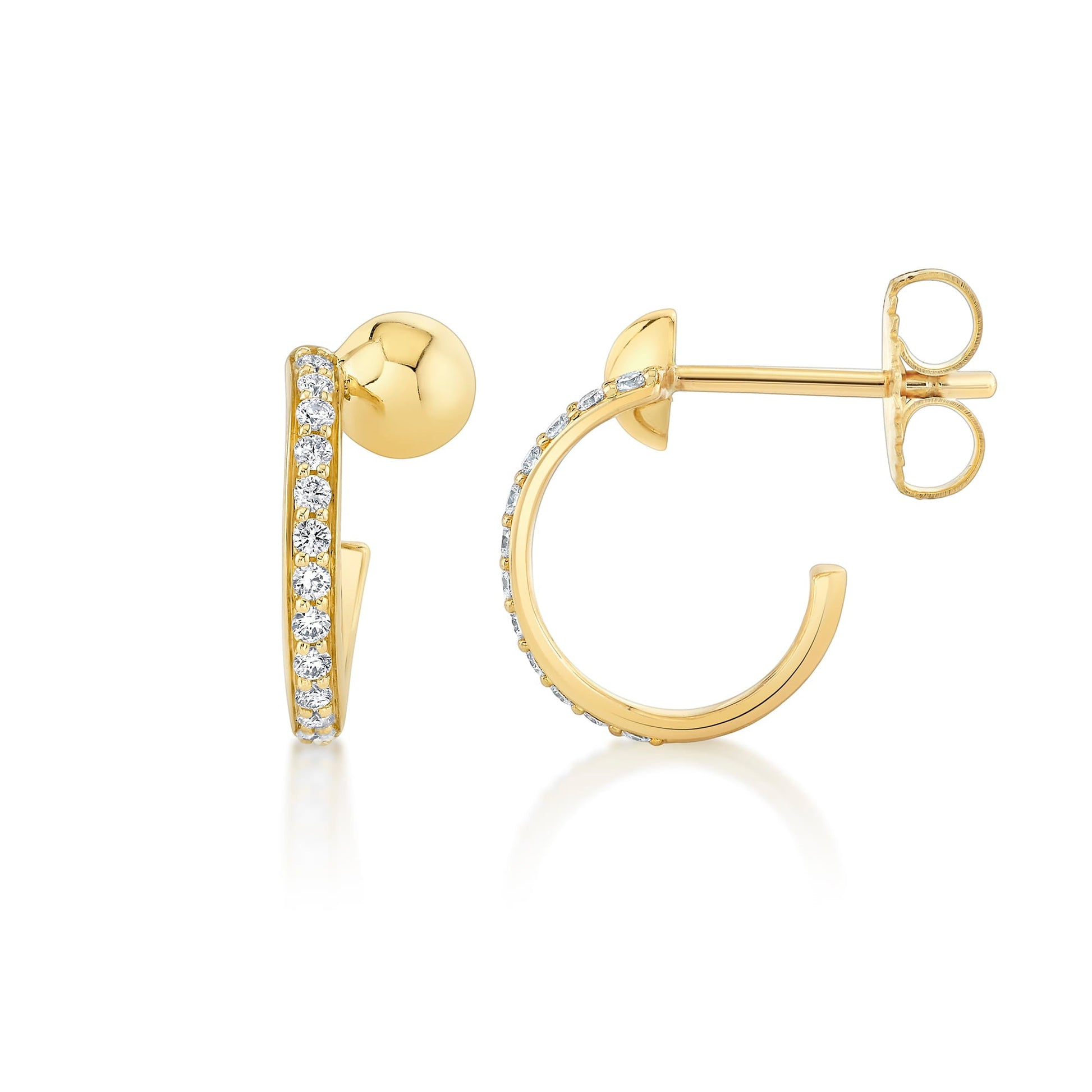 Orb Pavé Bypass Hoop Earrings