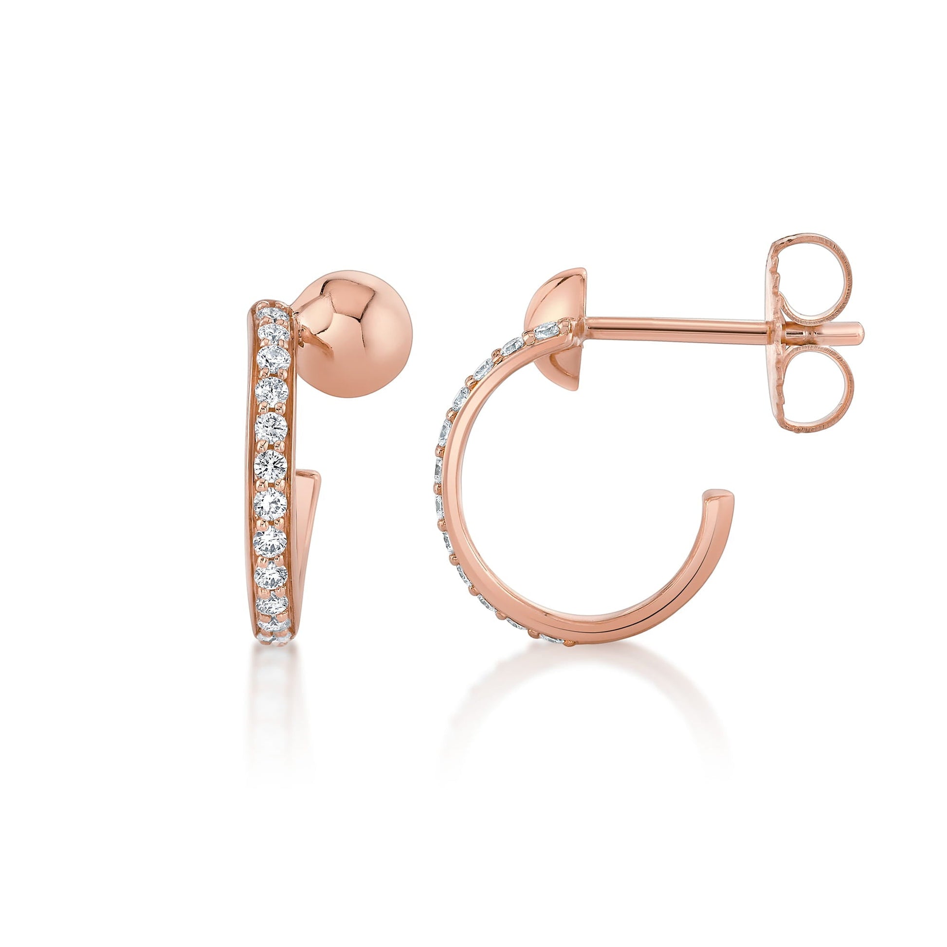 Orb Pavé Bypass Hoop Earrings