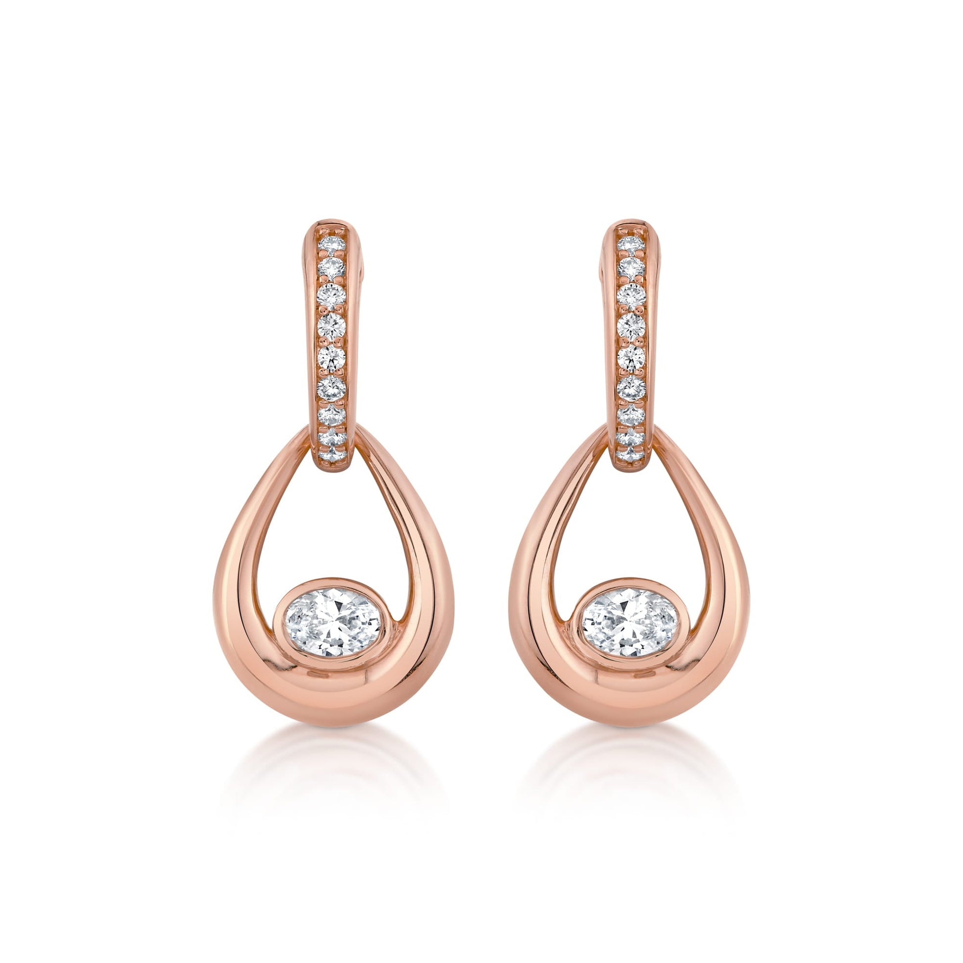 Orb Teardrop Bezel Drop Earrings