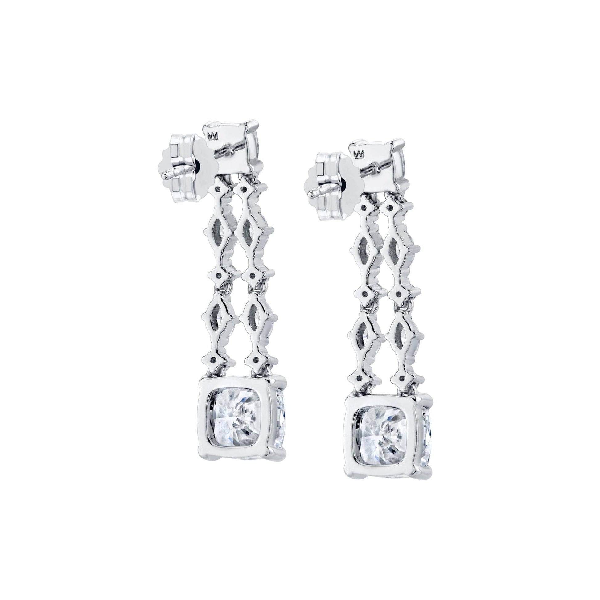 Montage Cushion Cut Drop Earrings