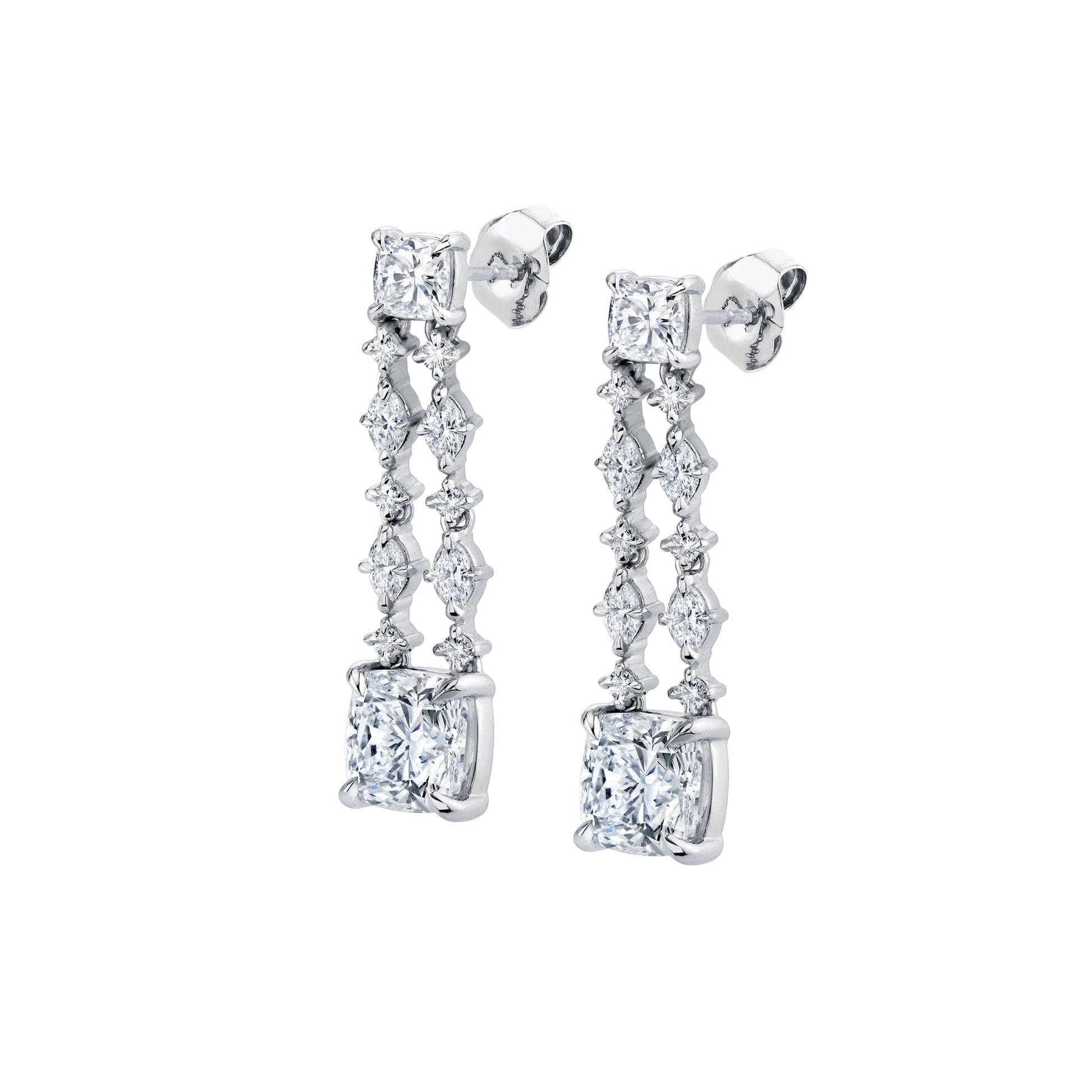 Montage Cushion Cut Drop Earrings