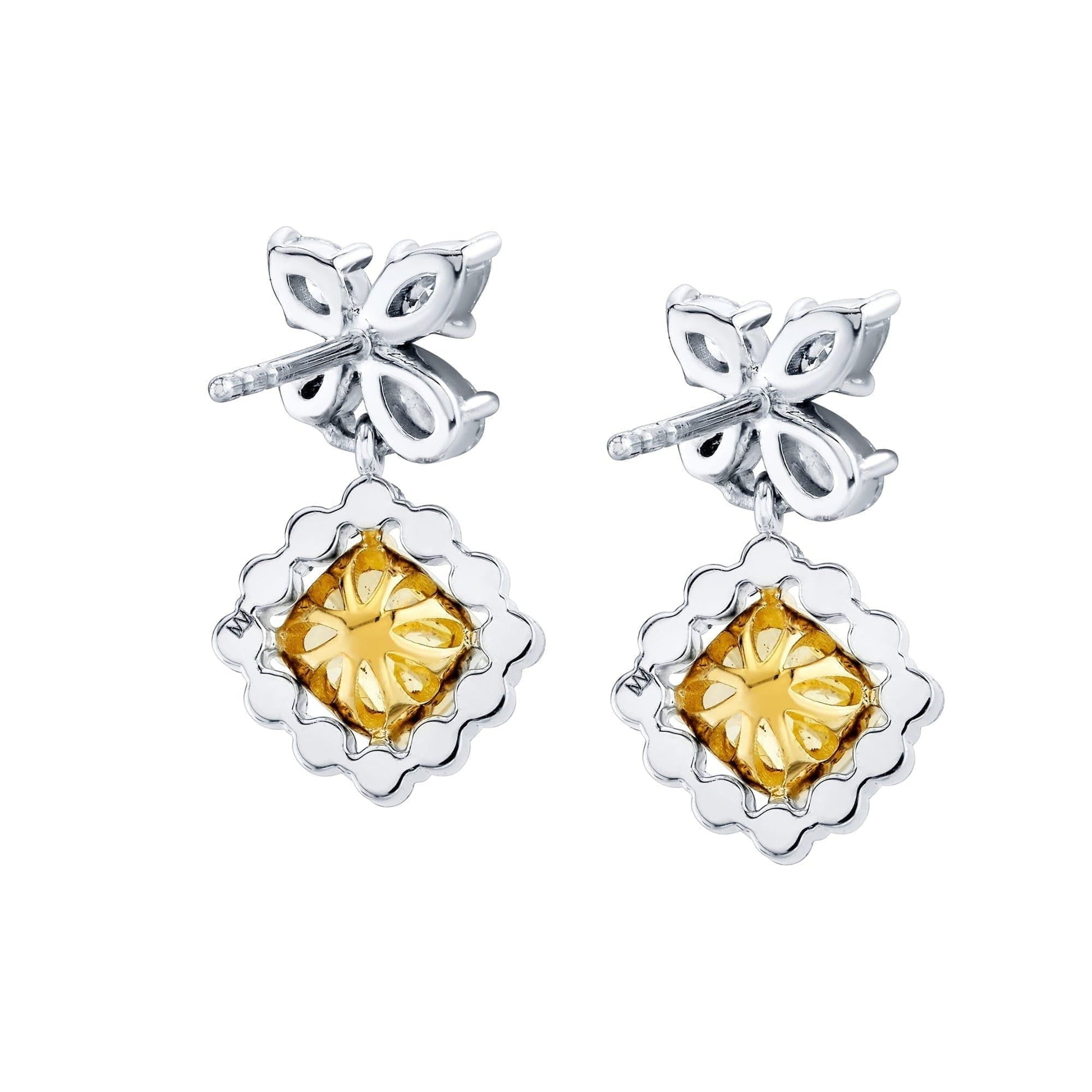 Montage Yellow Diamond Drop Butterfly Earrings