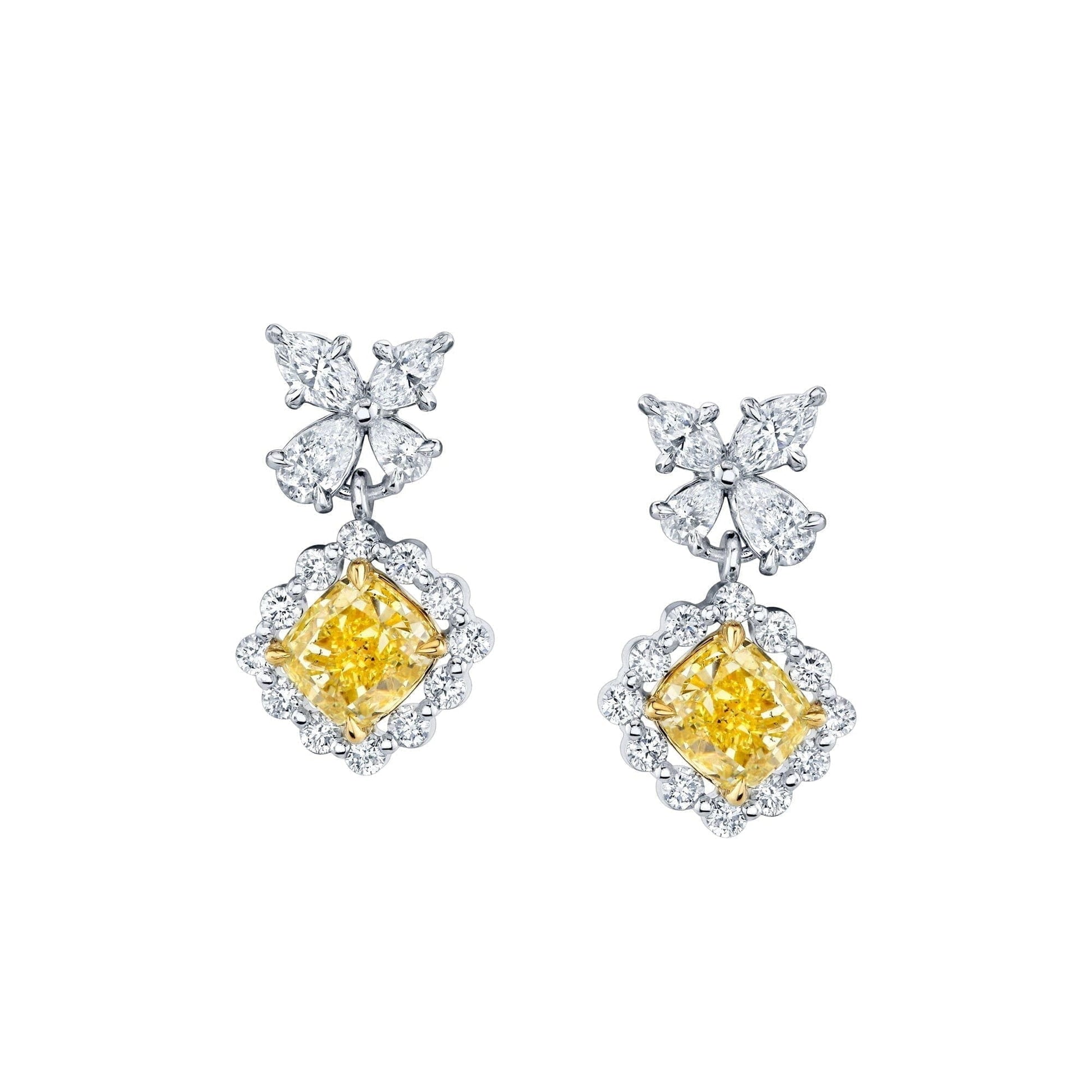 Montage Yellow Diamond Drop Butterfly Earrings