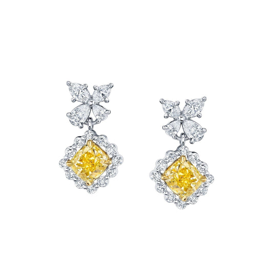 Montage Yellow Diamond Drop Butterfly Earrings