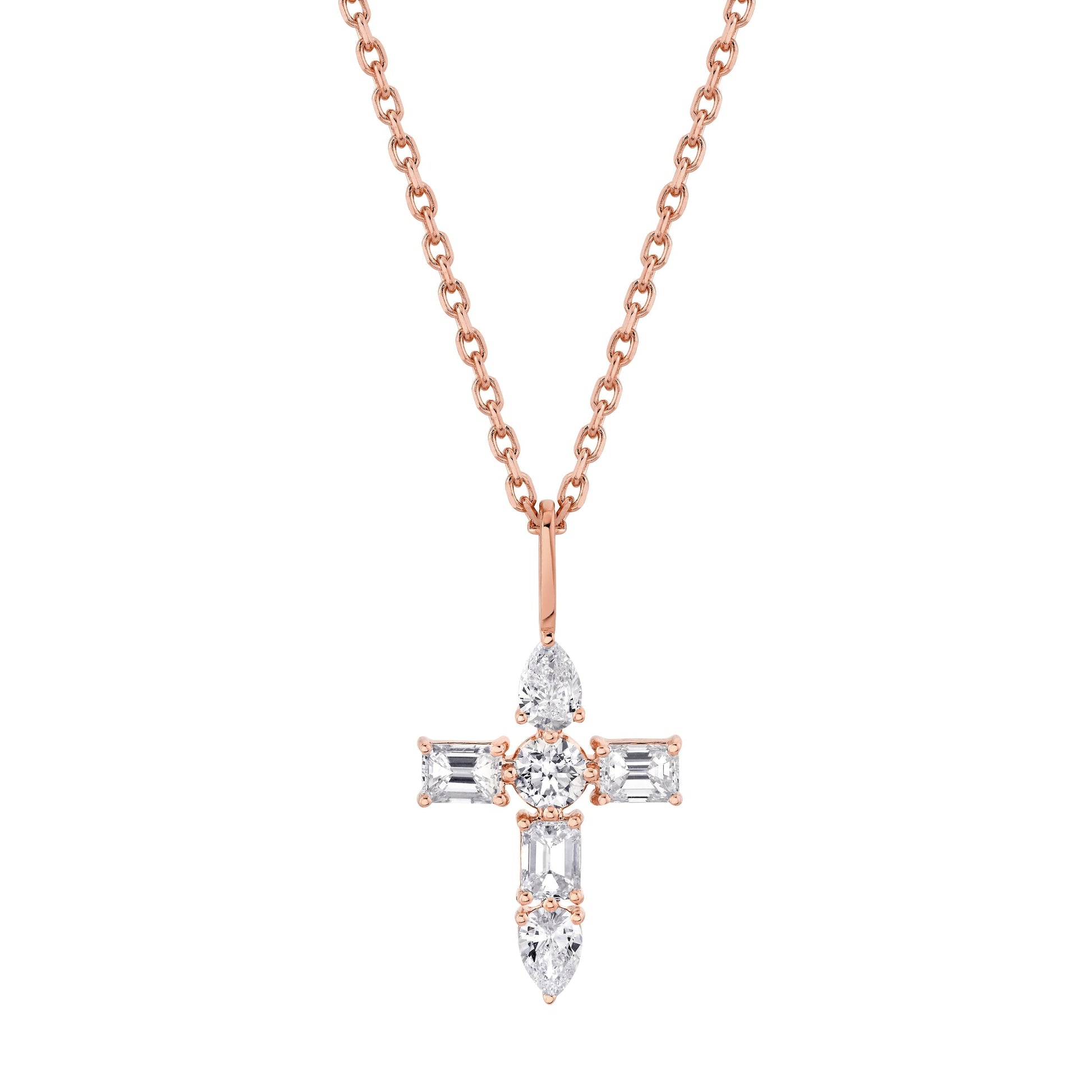Montage Diamond Emerald Cross Pendant