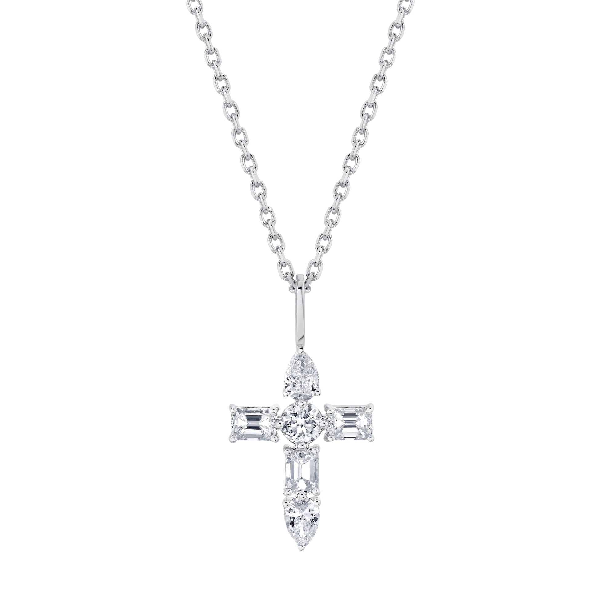 Montage Diamond Emerald Cross Pendant