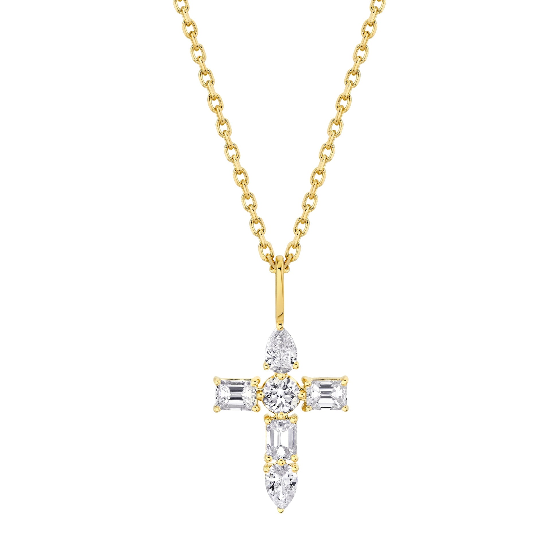 Montage Diamond Emerald Cross Pendant