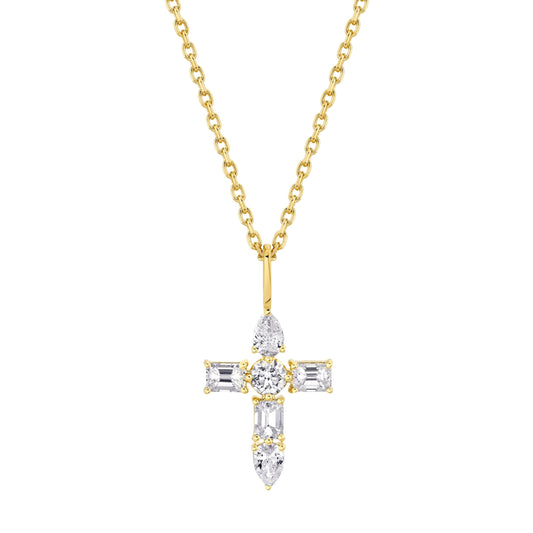 Montage Diamond Emerald Cross Pendant