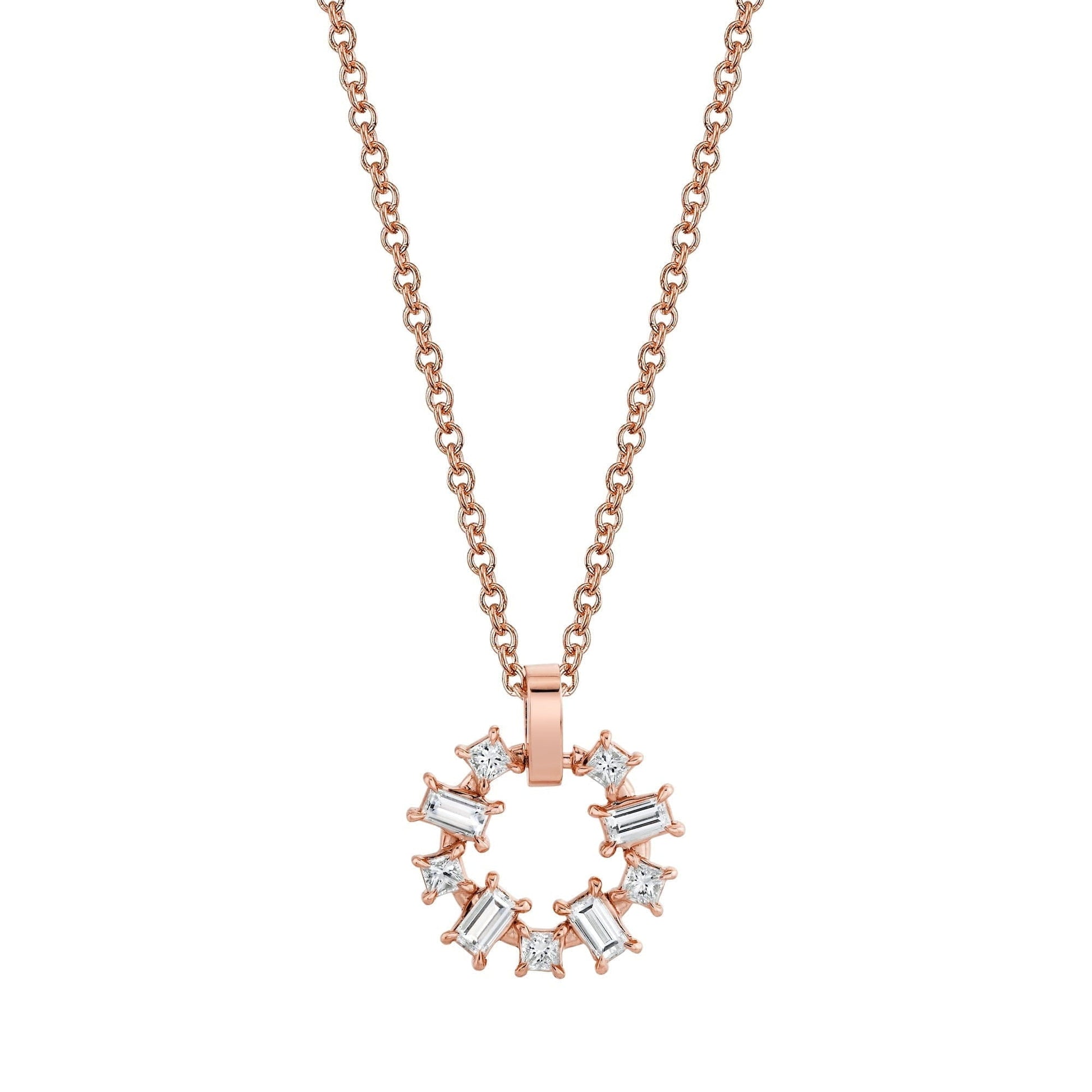 Mini Montage Baguette and Princess Cut Ring Pendant
