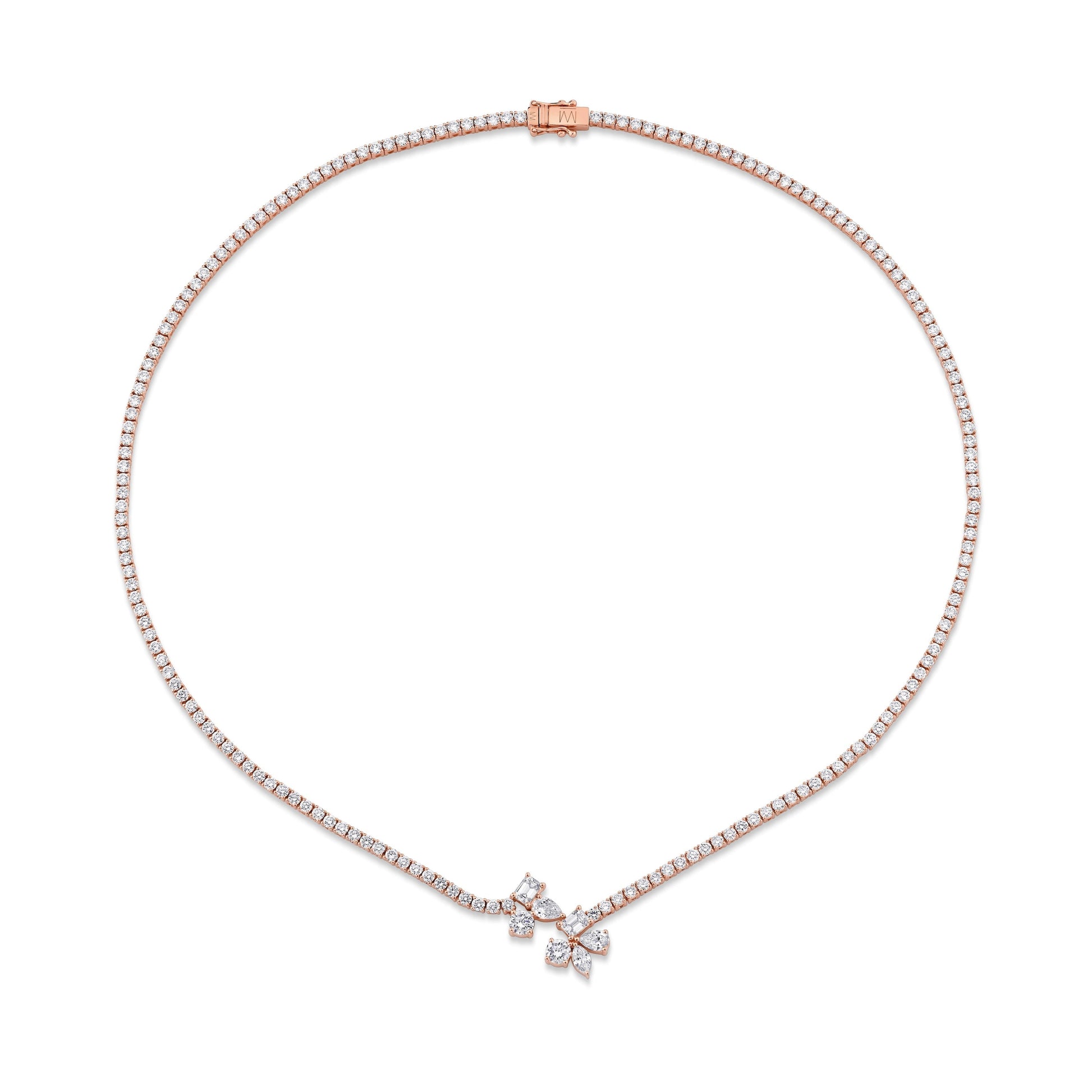 Montage Cluster Drop Tennis Necklace