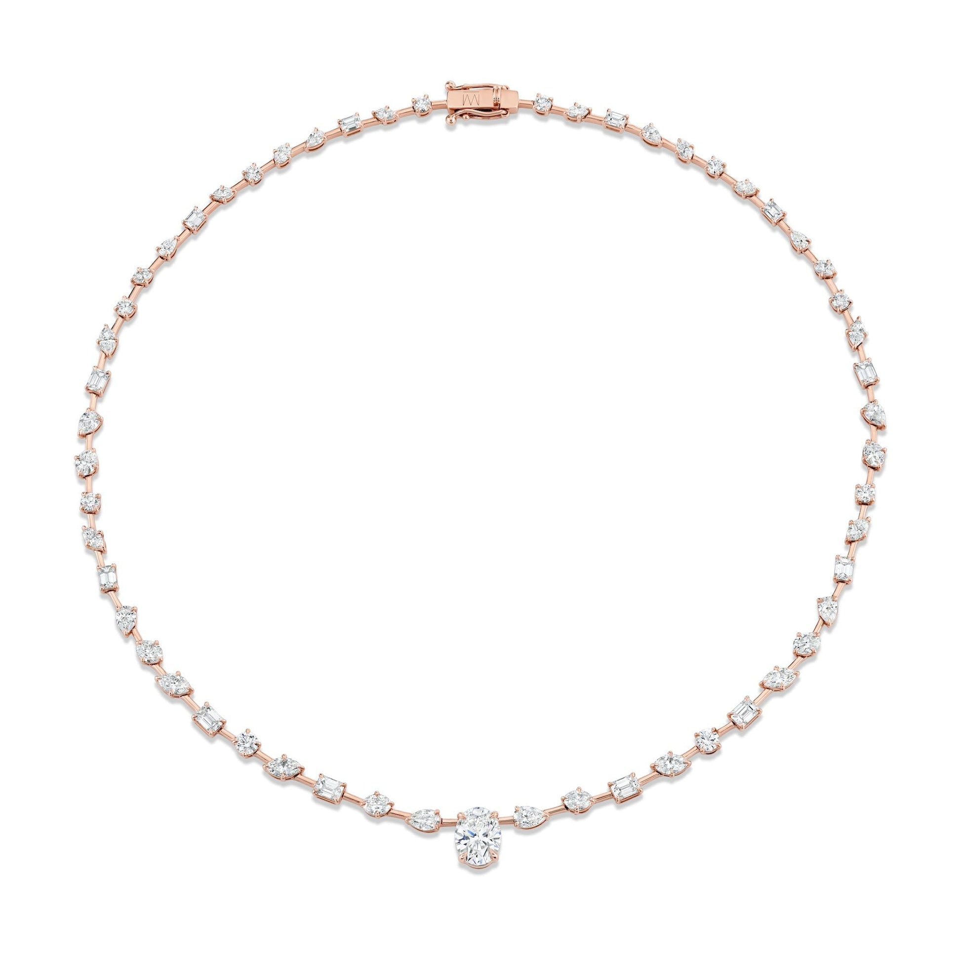 Montage Oval Diamond Center Riviera Necklace