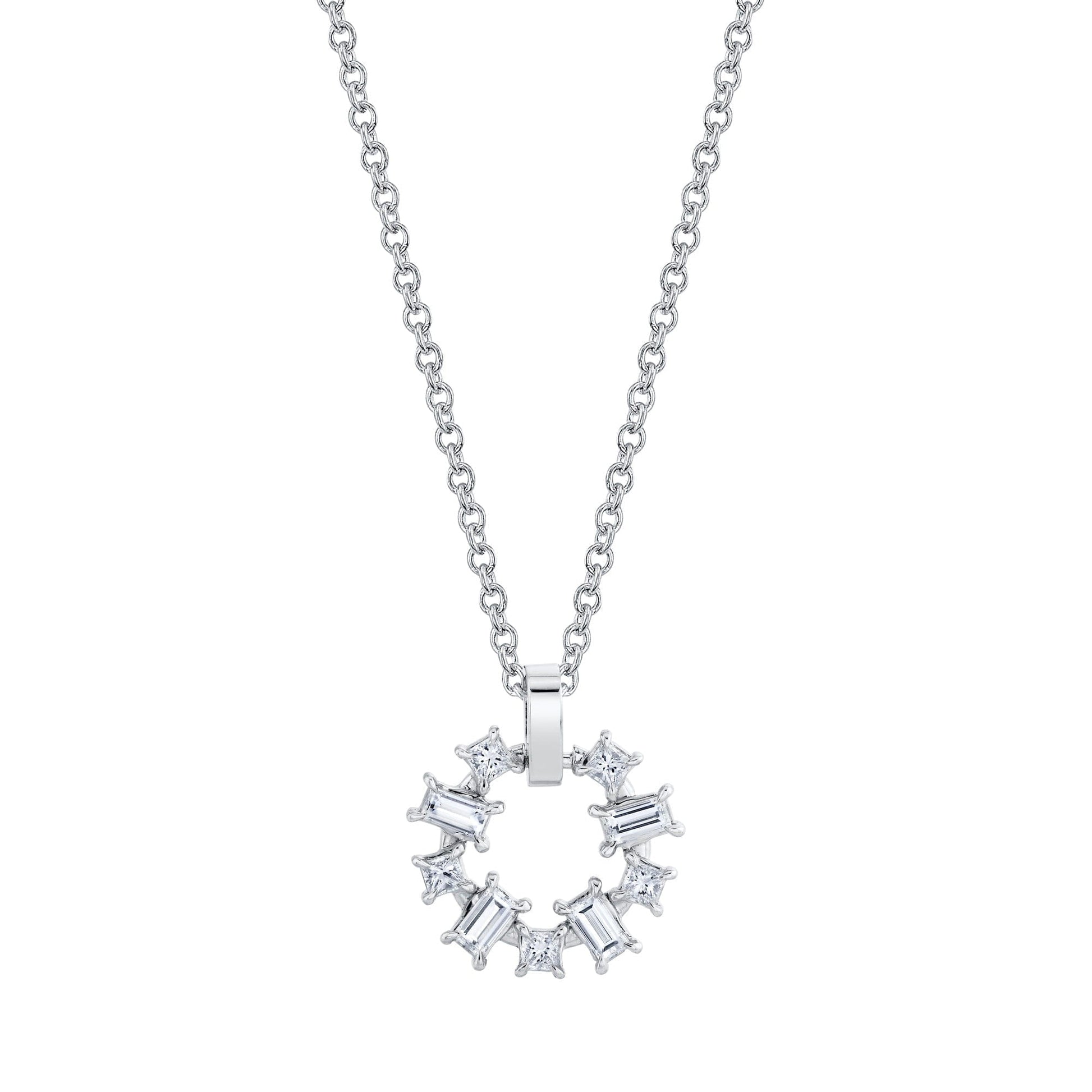 Mini Montage Baguette and Princess Cut Ring Pendant