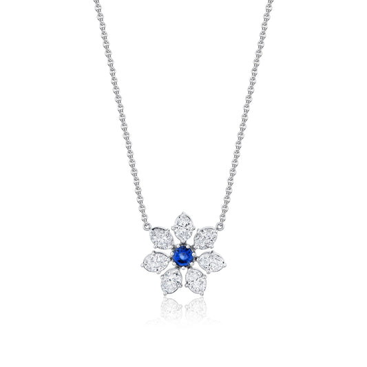 Montage Color Sapphire Petal Cluster Necklace