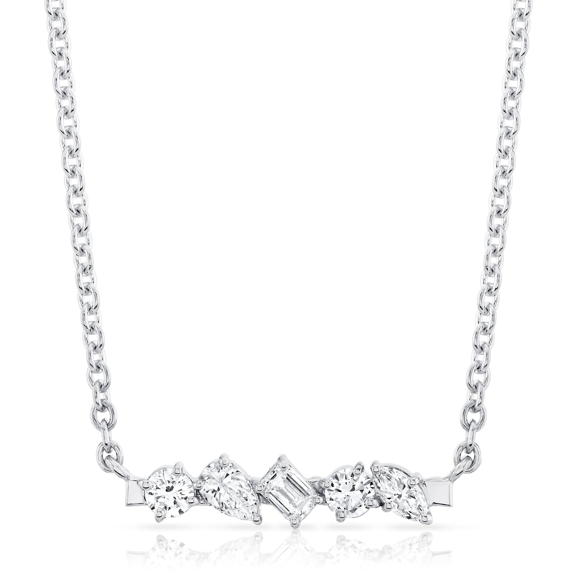 Mini Montage Mixed Cut Diamond Bar Necklace