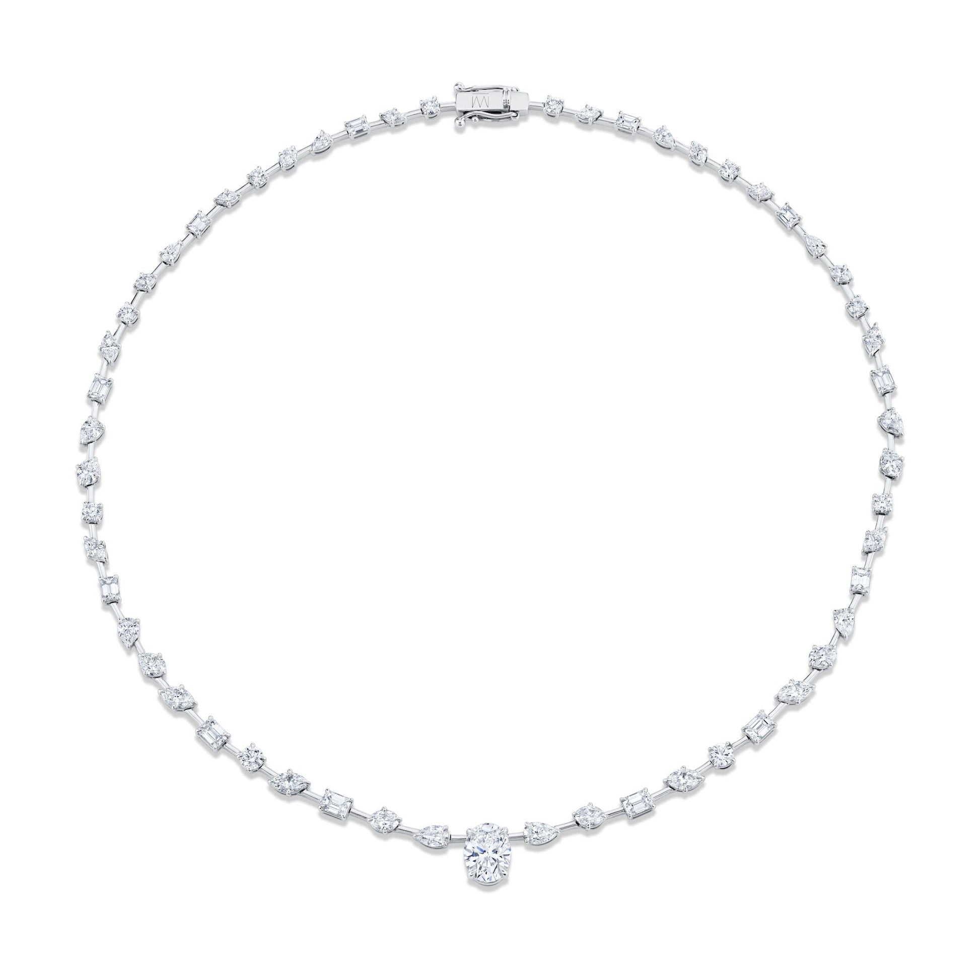 Montage Oval Diamond Center Riviera Necklace